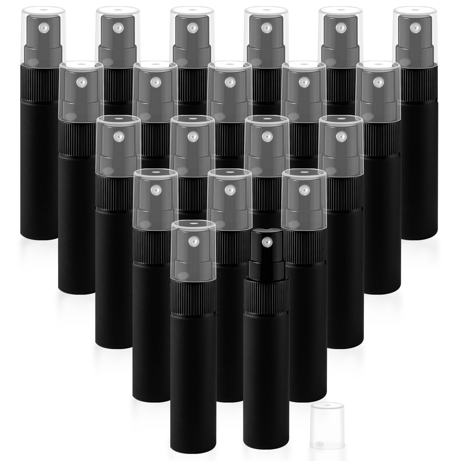 Mirrline 20 Pcs 10ml/0.34oz Frosted Glass Spray Bottle Travel Empty Fine Mist Glass Atomizer with Pump Sprayer & Cap for Fragran
