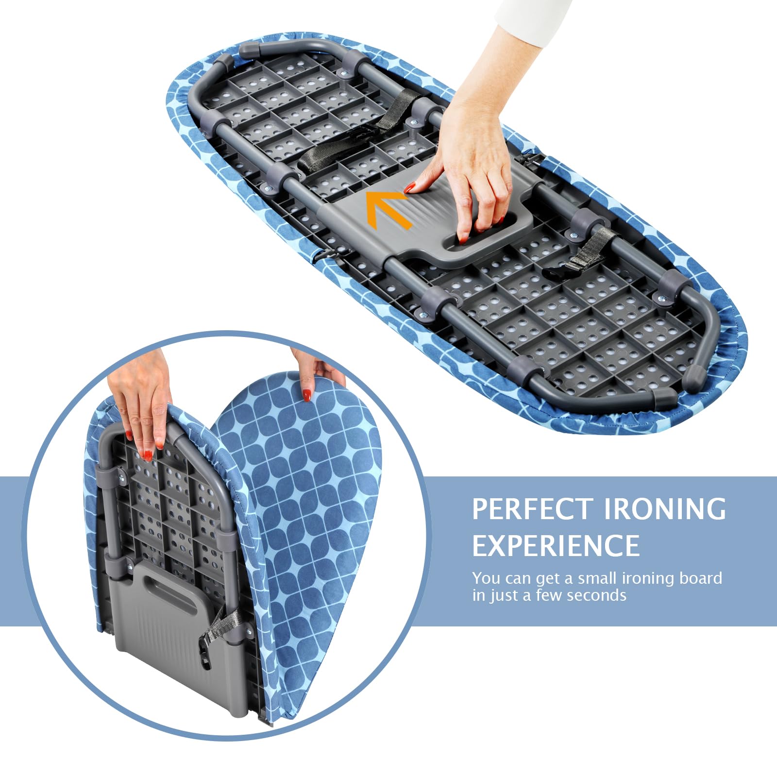 Sheechung Tabletop Ironing Board 12''X32'',Small Ironing Board With Removable Cotton Cover And Pad,Portable Folding Non-Slip Fee