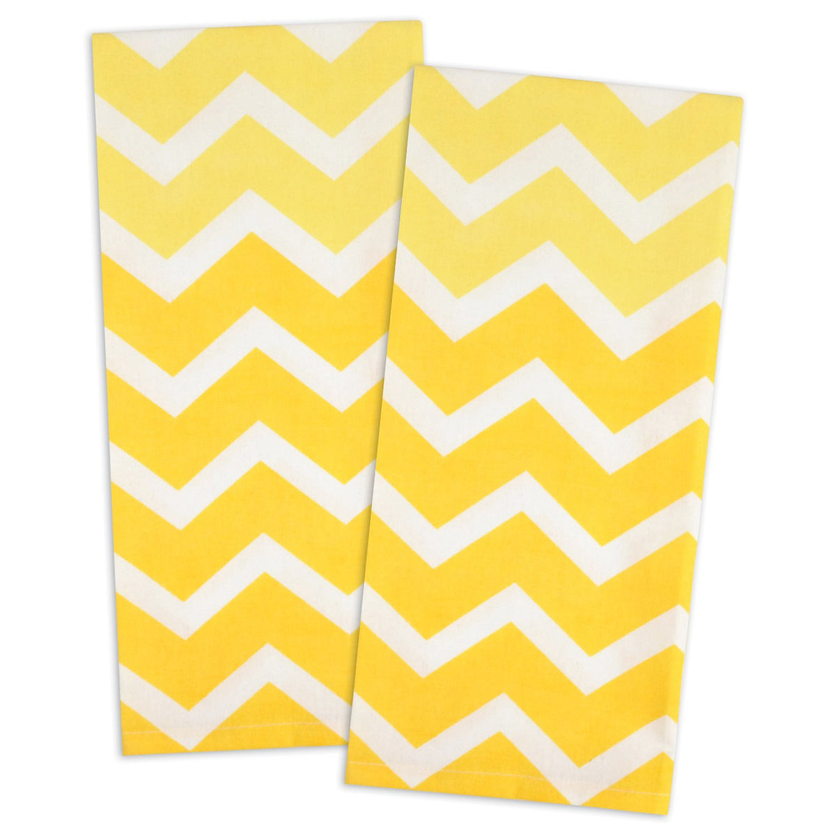 Dii Kitchen Towel Collection Decorative Cotton Dishtowel Set, 18X28, Yellow Chevron, 2 Piece