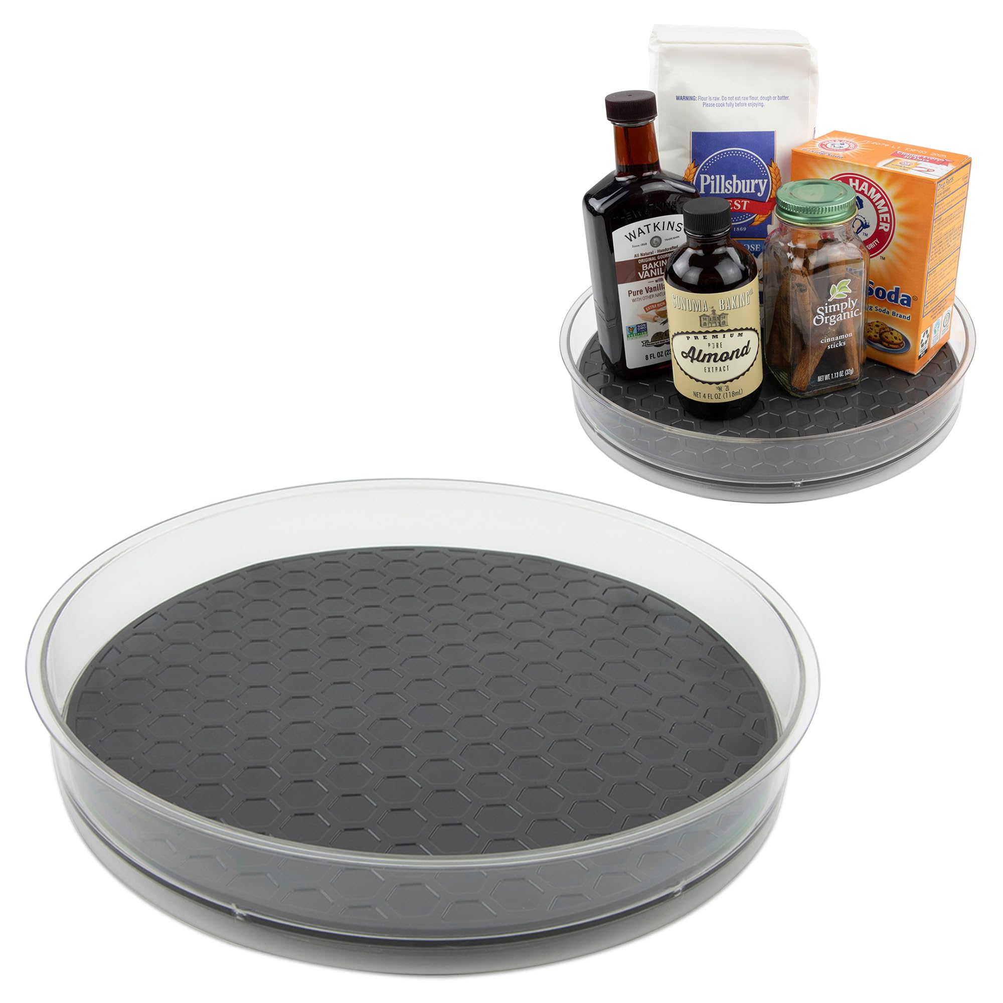 Spectrum Lazy Susan Organizer, Hexa Medium (1-Pack) - Lazy Susan Turntable For Cabinet, Refrigerator, Pantry, Table, & Shelf - R