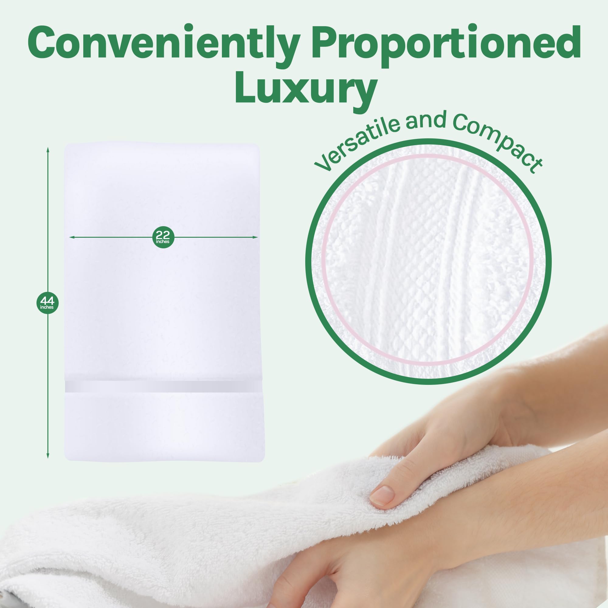 Towels N More 6 Pack 22''X44'' Small Light Weight Gym Towels Or Can Be Used As Quick Dry Bath Towel Or Salon Towel, 100% Ring Sp