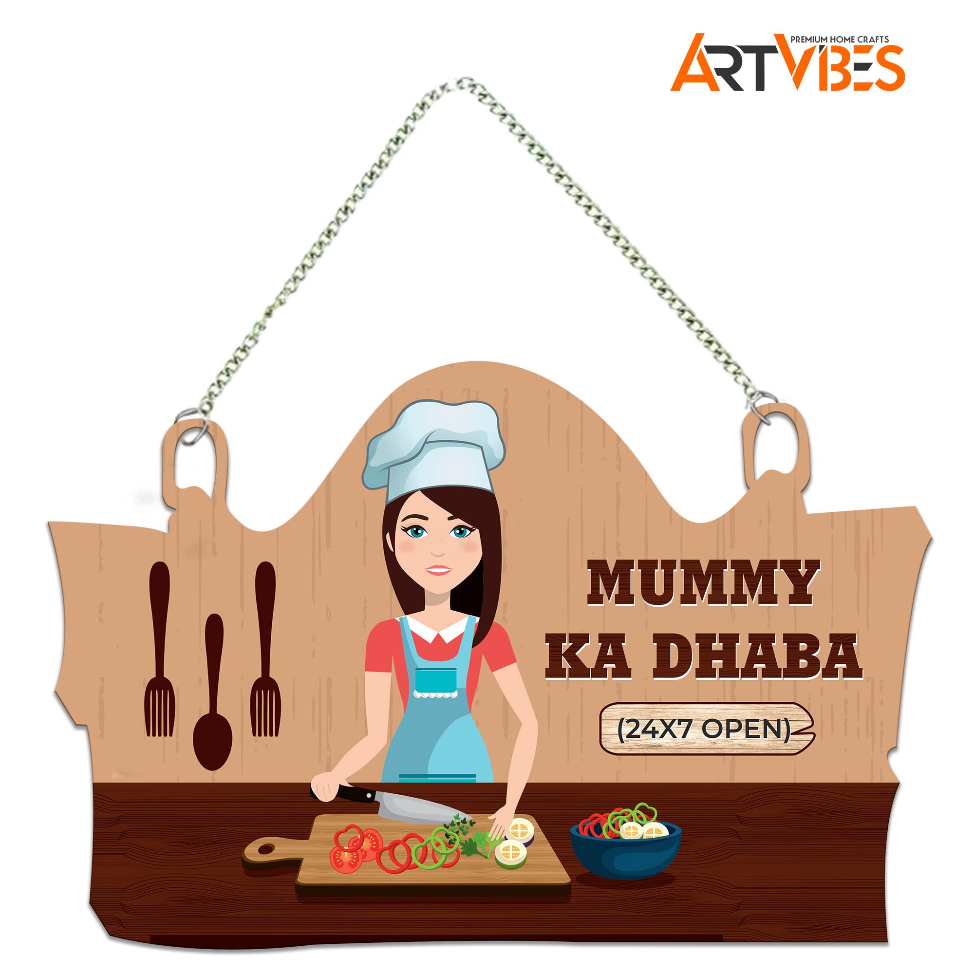 Artvibes Kitchen Wall Hanger for Home Decor | Gifts | Wall Art for Living Room Wall | Decoration Wooden Hanging Items | Kitchen