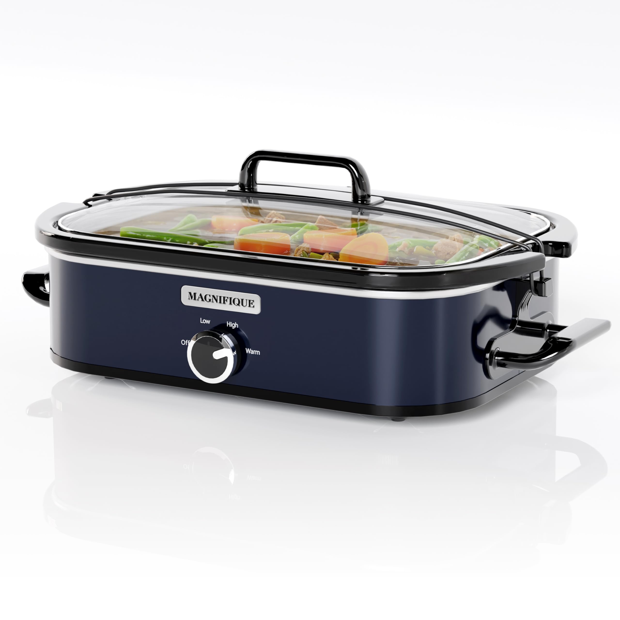 [NEW] MAGNIFIQUE 4-Quart Slow Cooker with Casserole Manual Warm Setting - Perfect Kitchen Small Appliance for Family Dinners, Di