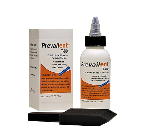 Prevailent T-80, 3D Printer Adhesive Glue - Helps Prevent Warping, Provides Strong Hold And Easy Release With Various Filament T