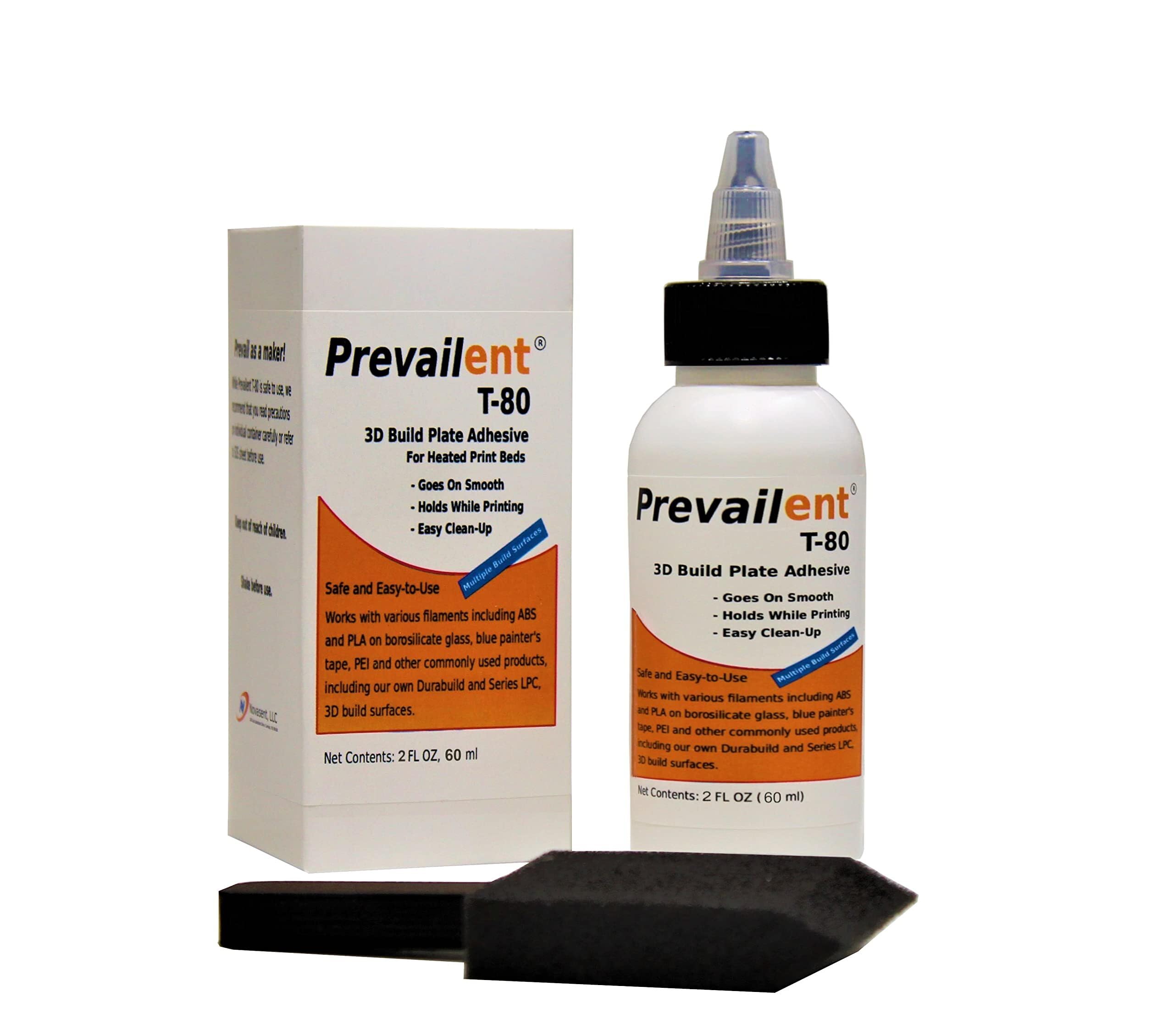 Prevailent T-80, 3D Printer Adhesive Glue - Helps Prevent Warping, Provides Strong Hold And Easy Release With Various Filament T