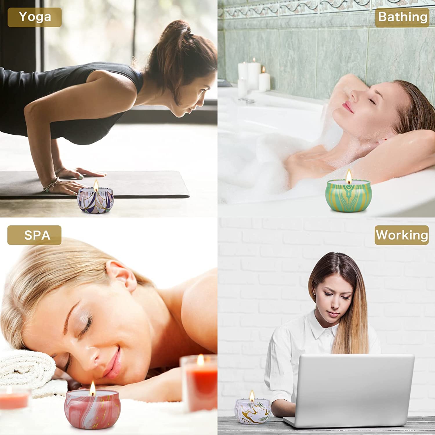 Scented Candles Gift Set, 6 Packs Candles for Home Scented, 120H Burning Time,Stress Relief & Mothers Day Gifts for Mom, Ideal G