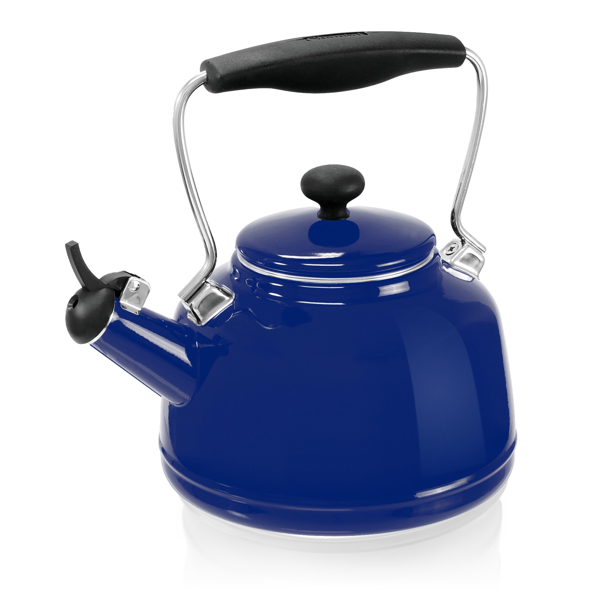 Chantal Tea Kettle, 1.7 Qt, Vintage Series, Premium Enamel On Carbon Steel, Whistling, Even Heating & Quick Boil (Cobalt Blue)