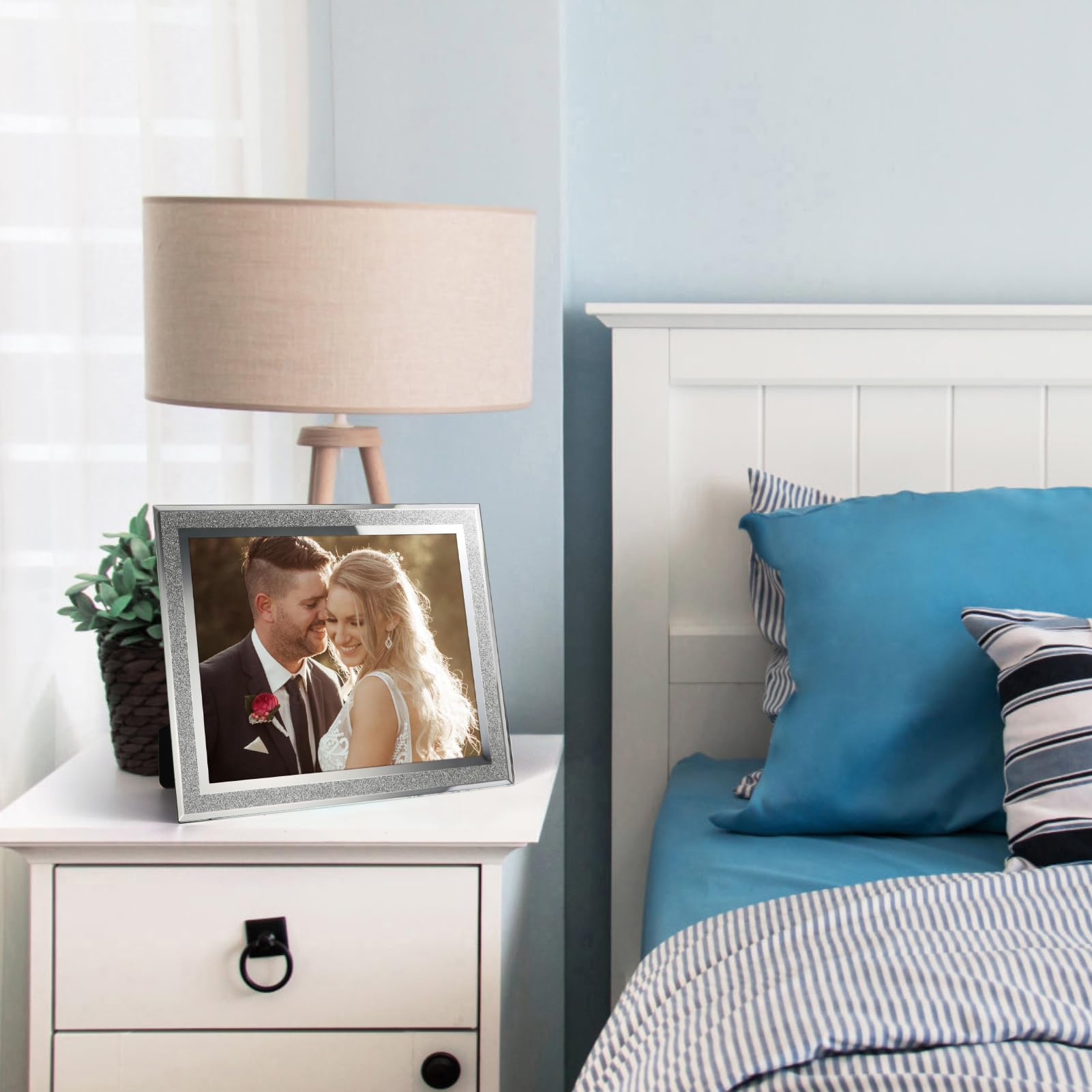 Calenzana 12 Pack 8x10 Sparkle Glass Picture Frame, Glitter Edge Photo Frames for Tabletop, Horizontal or Vertical Display