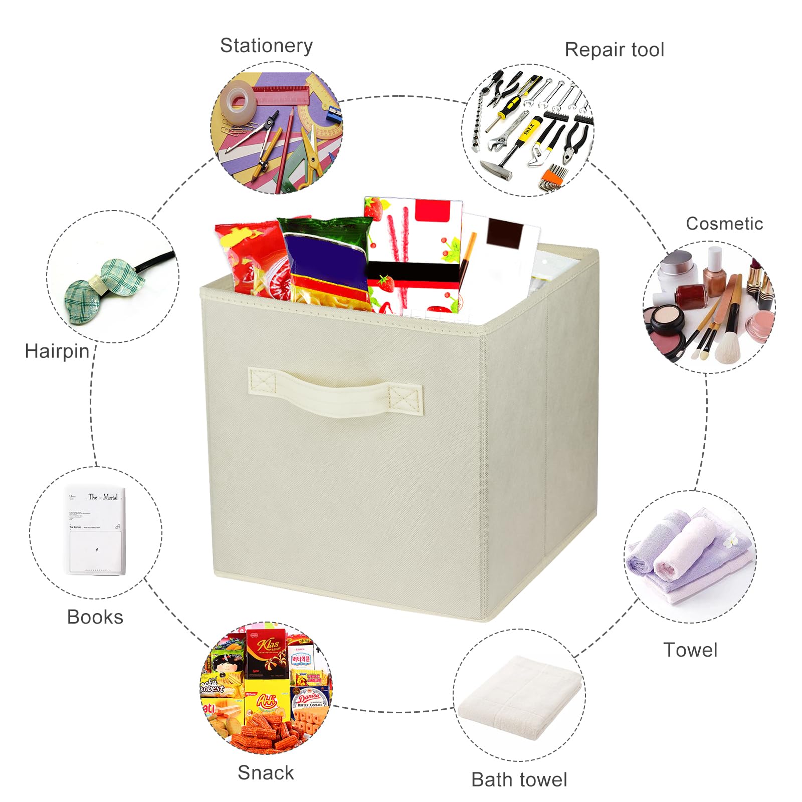 Zuihug 3 Pcs Storage Cubes, 10.5 Inch Collapsible Storage Bins, Fabric Foldable Bins For Organization, Durable Storage Bins For