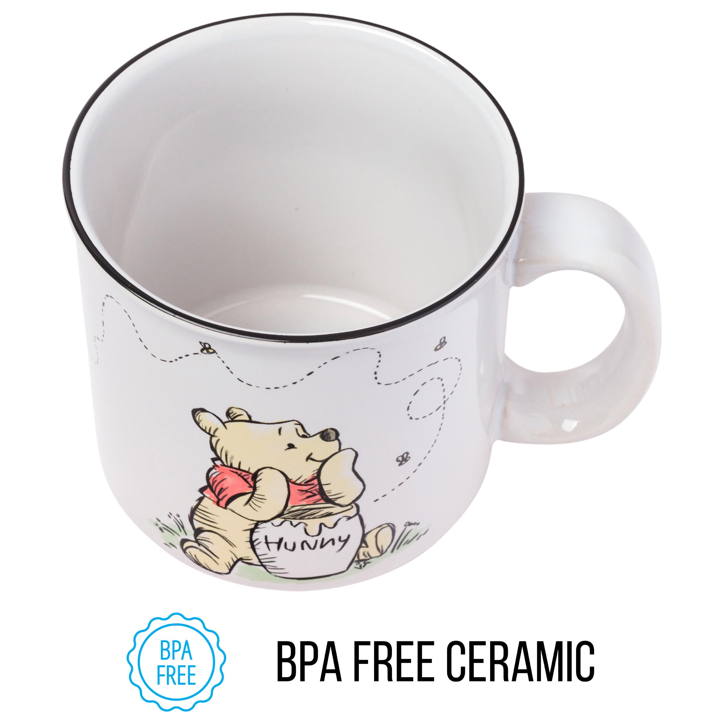 Silver Buffalo Disney Winnie the Pooh But First Hunny Piglet Ceramic Camper Mug, 20 Ounces, 1 Count (Pack of 1)