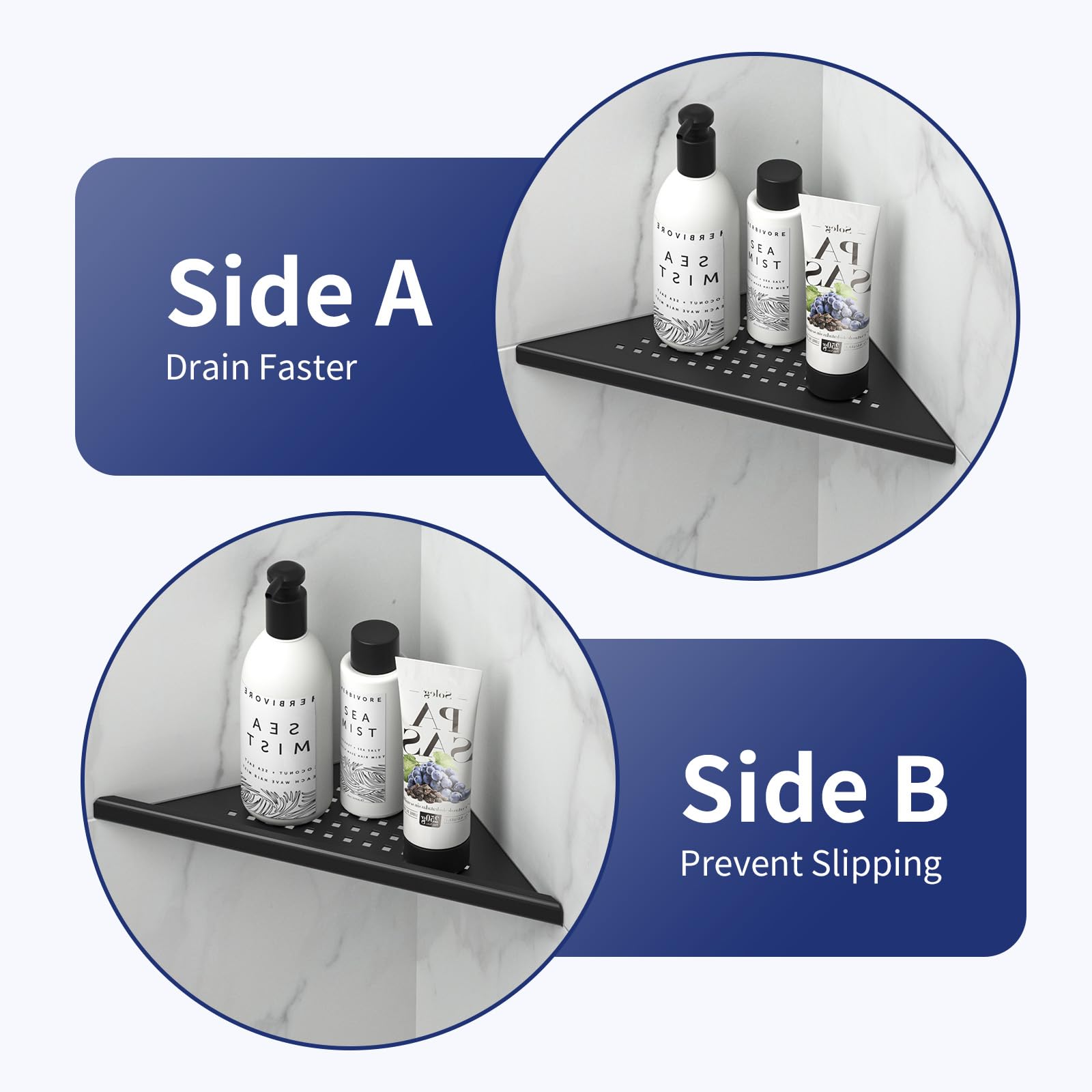 Bernkot 8'' Corner Shower Shelf 2 Pack, 304 Stainless Steel Grout In Bathroom Shelves, Recessed Shelf Rack For Tiled Wall (8'',