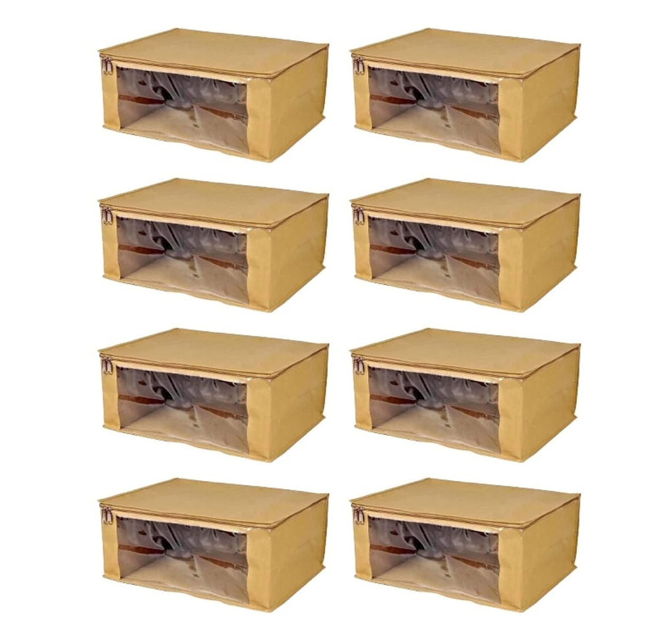Shubhkraft Non Woven Garment Cover | Transparent Window Saree Storage Bags | Non Woven Fabric Saree Cover/Clothes Organiser Set 