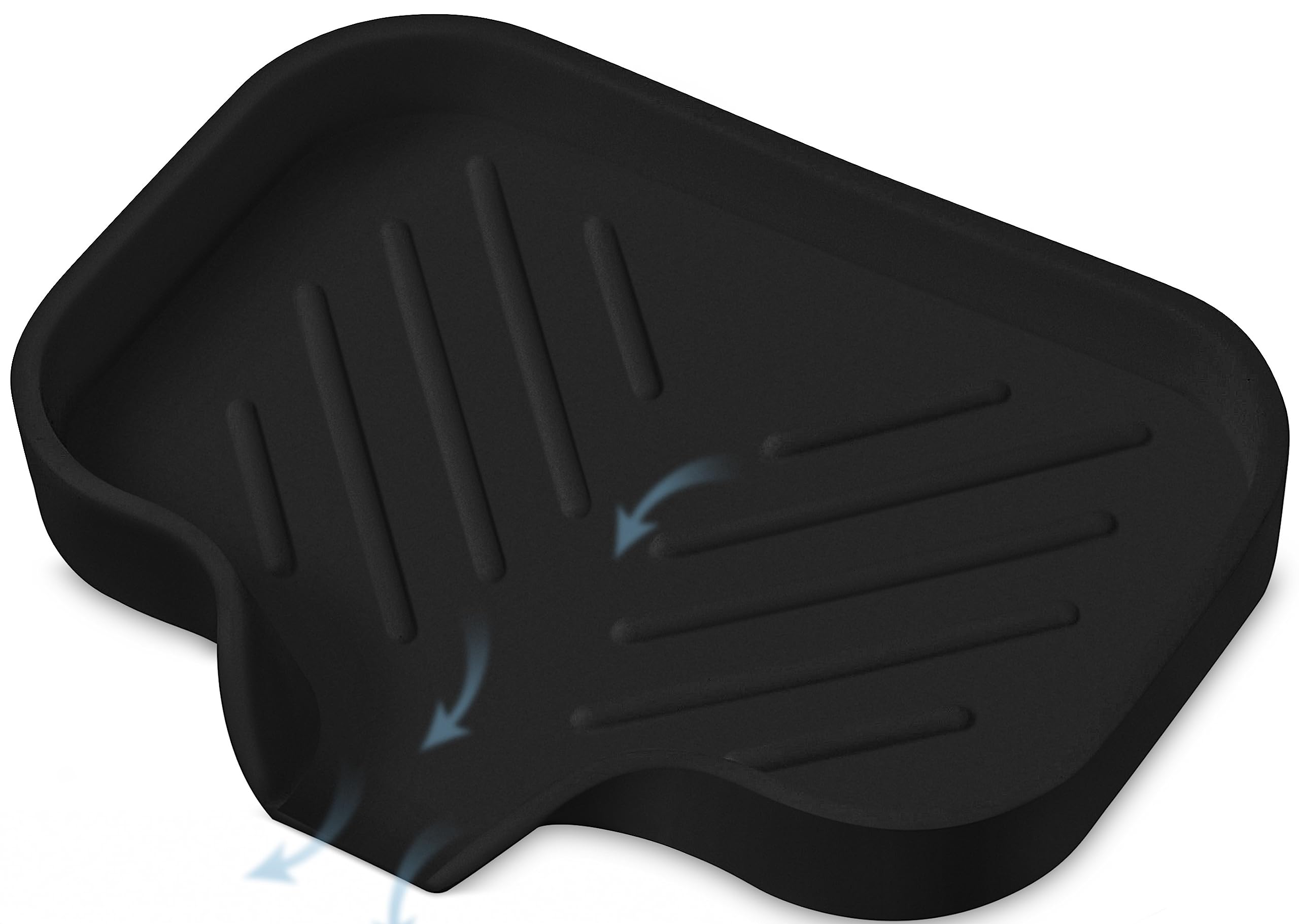 Black Silicone Soap Dish Tray  Self Draining Soap Holder for Bar Soap  Silicone Soap Tray with Drainage  Soap Dishes for Bar Soap  Soap Bar Holder  Dish Soap Tray for Kitchen Counter  Plastic Free
