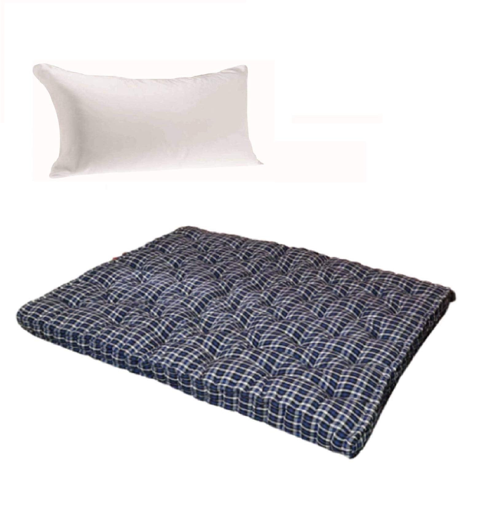 ATOOTFUSION Primium Quality Soft Combo of Cotton Mattress With Pillow Box Rectangle Type Mattress with One Cotton Pillow ( 4 x 6