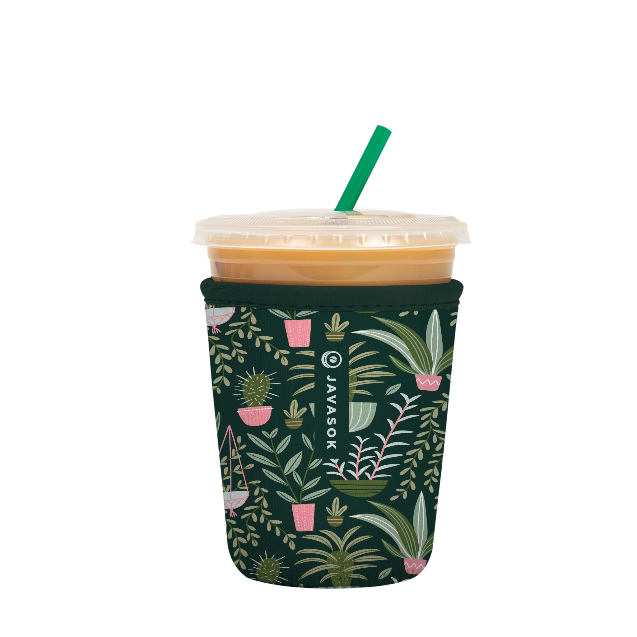 Sok It Java Sok Iced Coffee & Cold Soda Insulated Neoprene Cup Sleeve (Green Living, Small: 16-20oz)