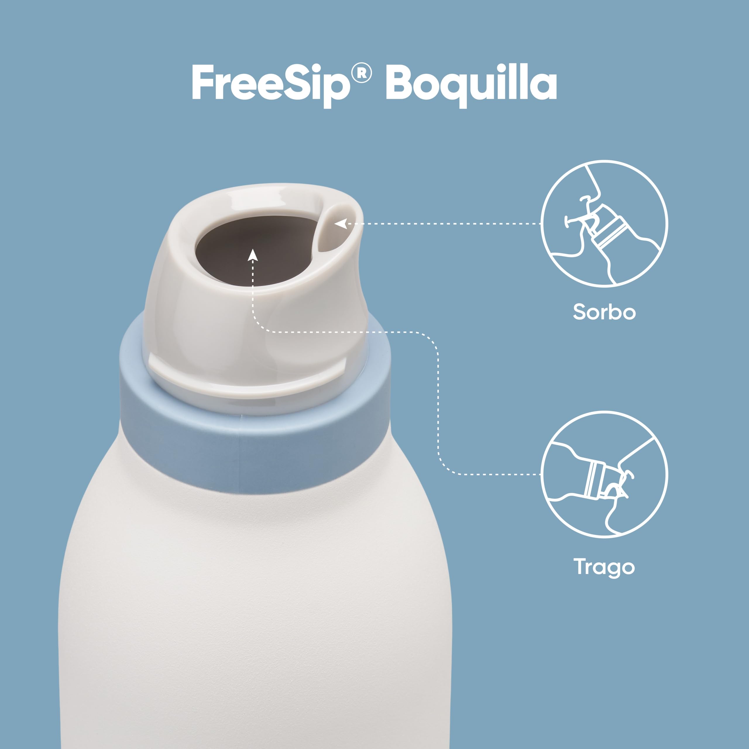 Owala FreeSip Twist Insulated Stainless Steel Water Bottle with Straw for Sports and Travel, BPA-Free, 24-oz, Green/White (Iced