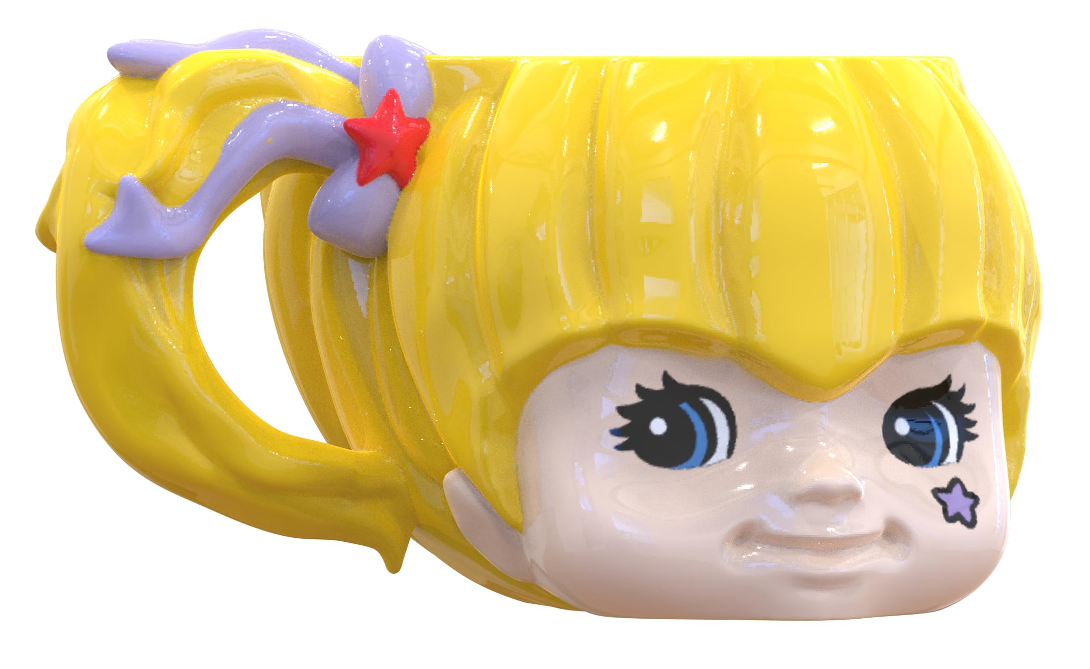Silver Buffalo Rainbow Brite Face Ceramic 3D Sculpted Mug, 19 Ounces