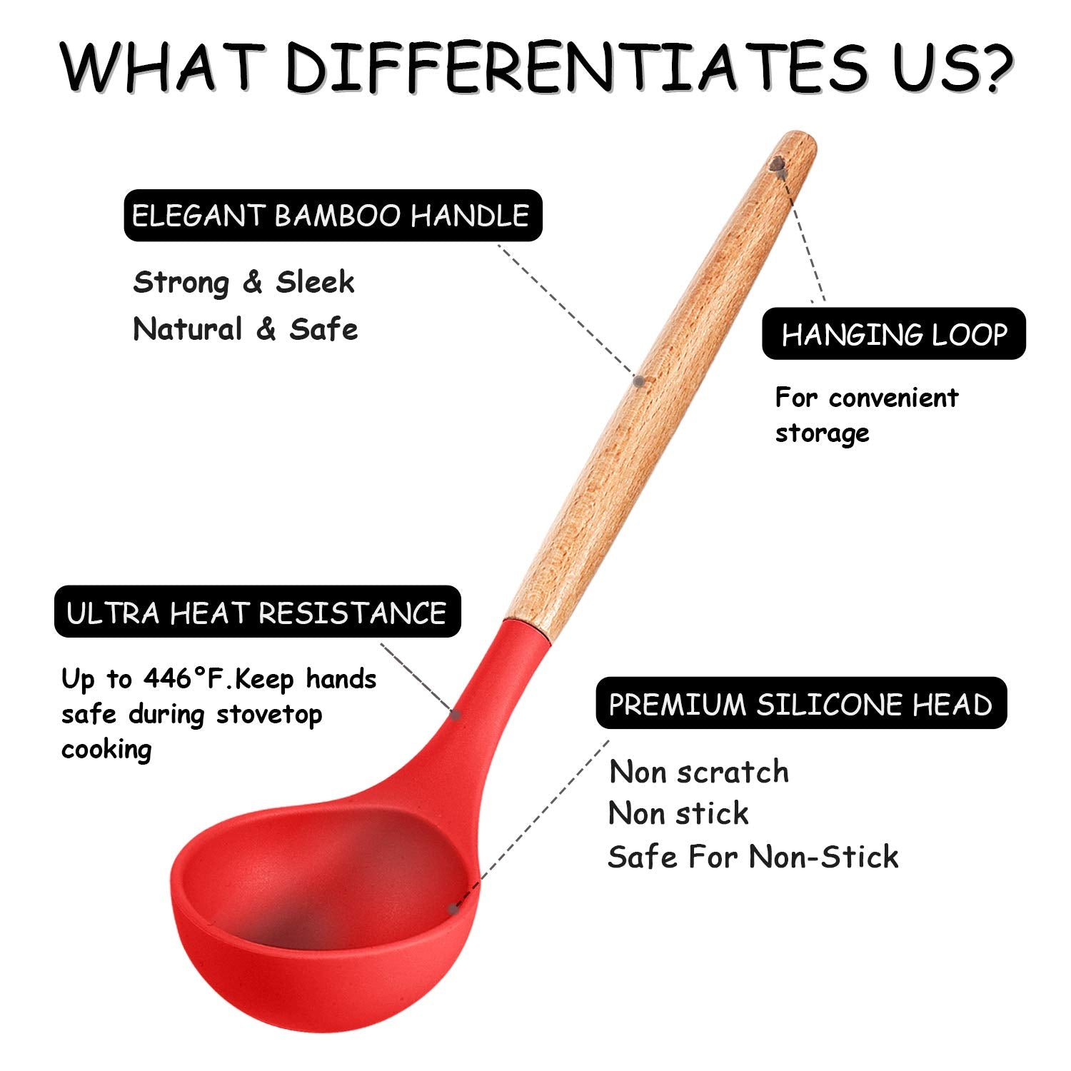 Mibote Silicone Cooking Utensils Kitchen Utensil Set - 446F Heat Resistant,Turner Tongs, Spatula, Spoon, Whisk, Wooden Handle Ki