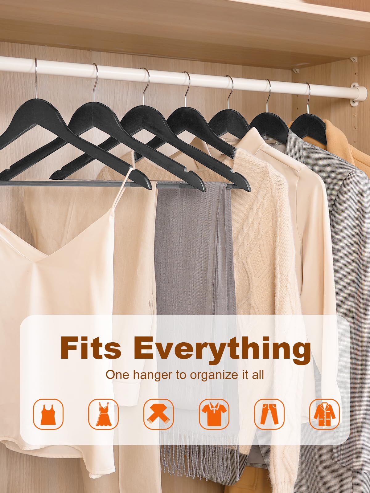 HOUSE DAY Black Wooden Hangers 20 Pack Wood Clothes Hangers Smooth Finish Wooden Coat Hangers for Closet Heavy Duty Hangers Solid Wood Hangers Suit Hangers for Clothes  Jacket  Shirt  Tank Top  Dress