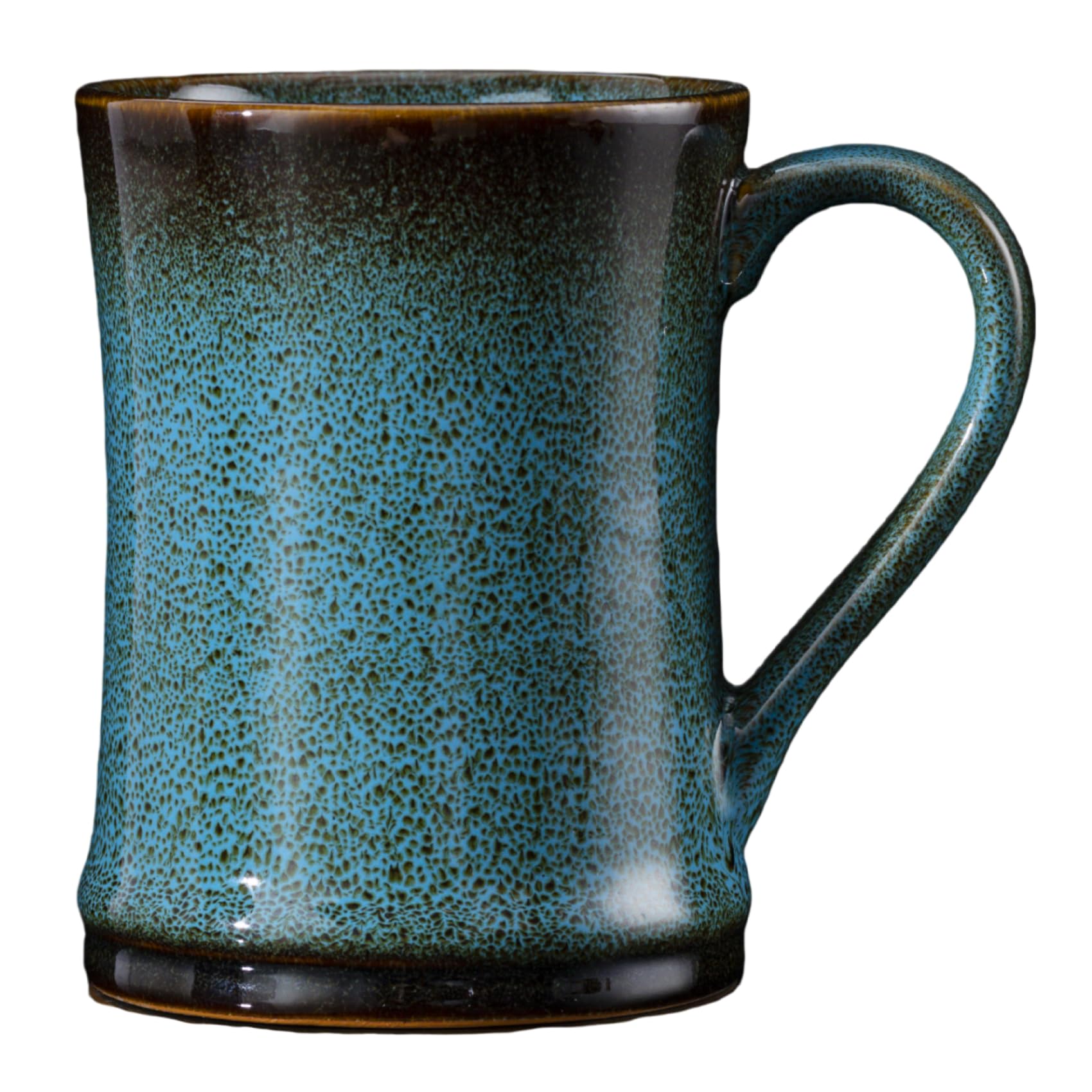 LGQ Ceramic Coffee Mug 18oz Large Tea Mug Reactive Glaze Colorful Stoneware Cup Microwave and Dishwasher Safe(1,Blue)