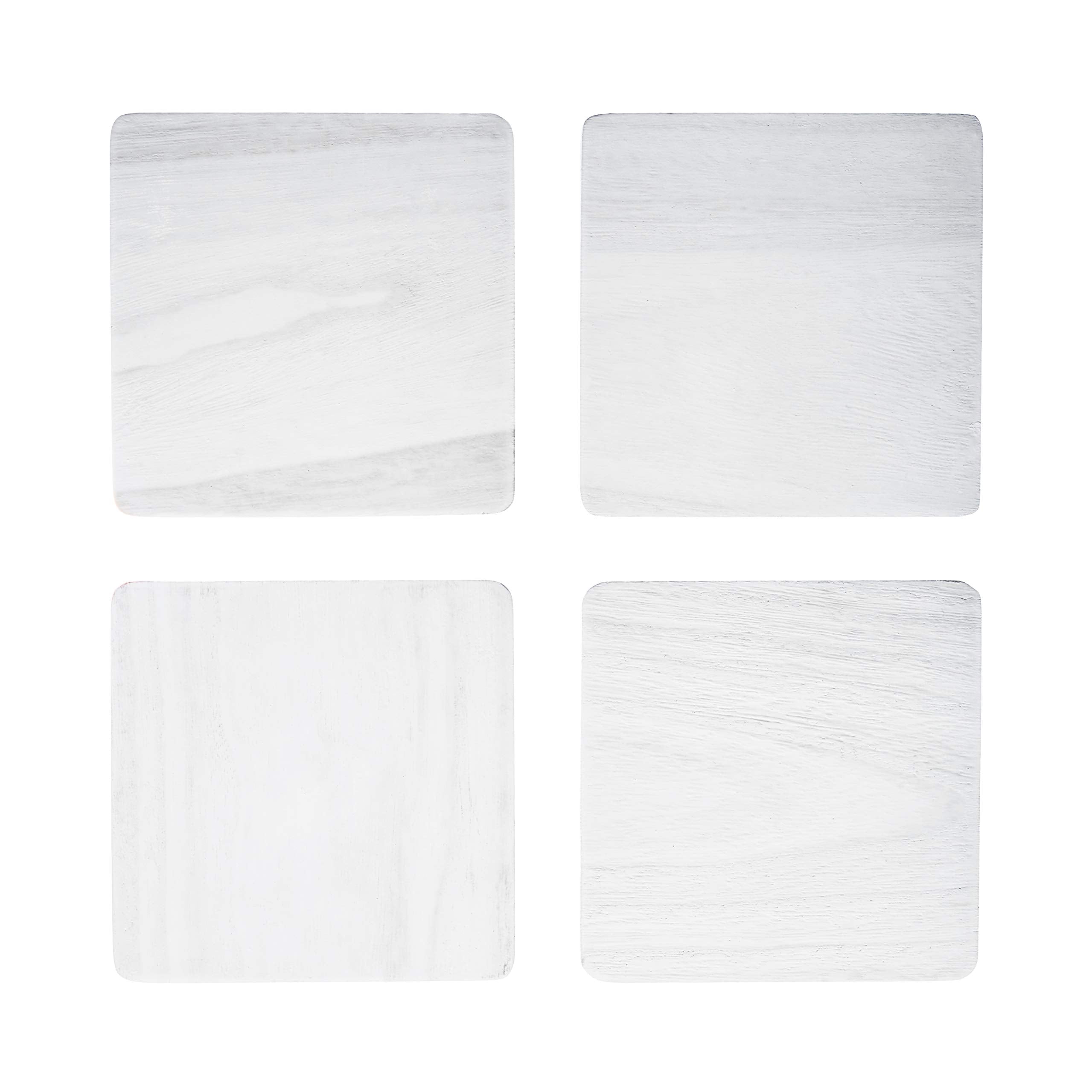 Twine Whitewash Coasters, White