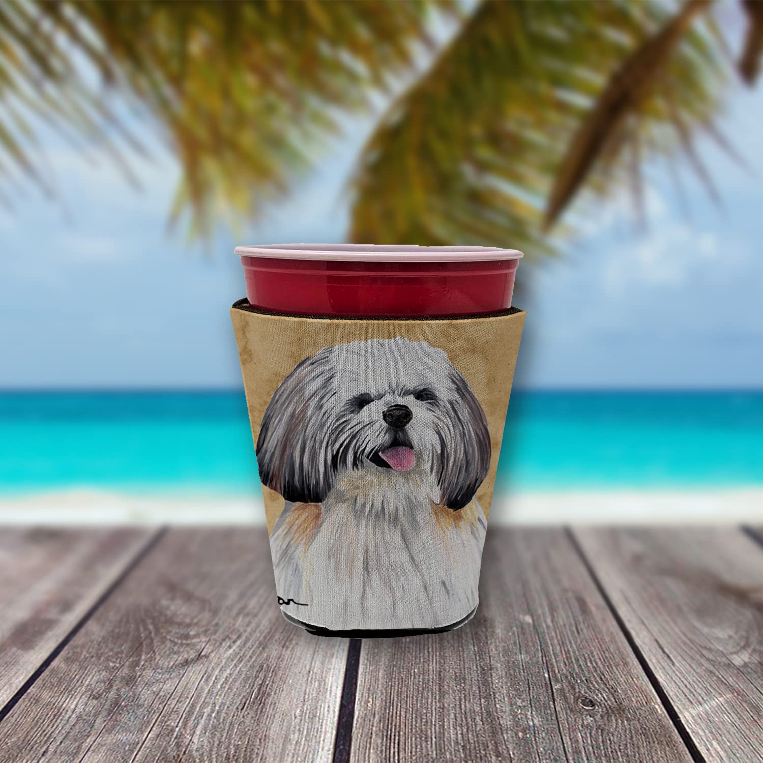 Shih Tzu Red Solo Cup Beverage Insulator Hugger