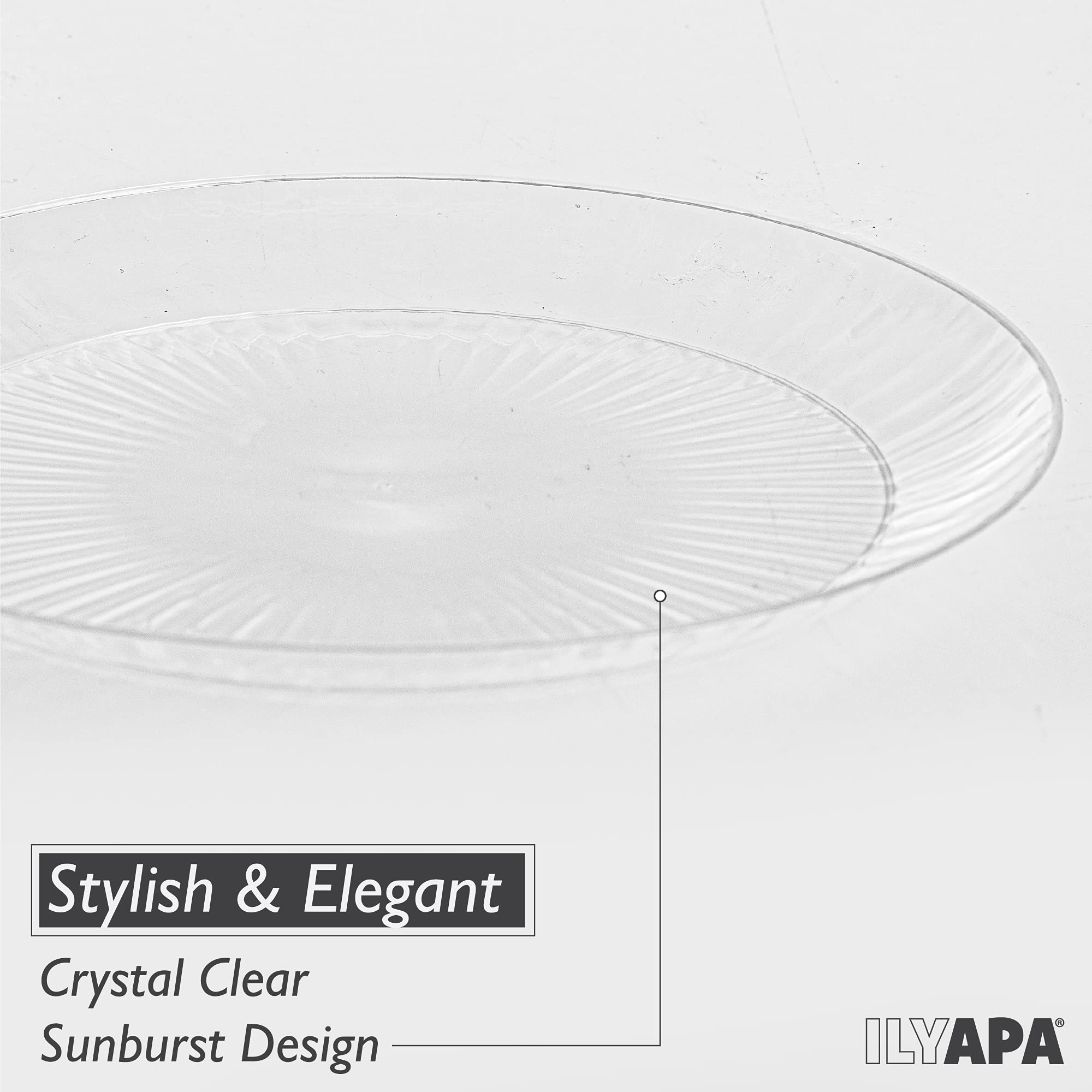 Ilyapa 100 Pack 6 Inch Disposable Dessert Plates, Plastic Clear Party Plates Sets For 100 Guests, Clear Appetizer Plates 6 Inch,