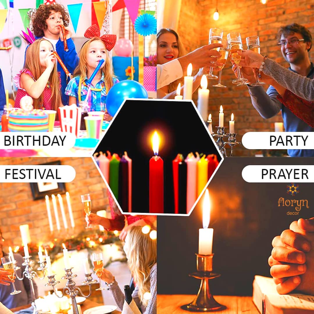 Floryn Decor Black Candles for Spell | Ritual Candles/Healing Candles/Chime Candles/Chakras Candle | Unscented Wax Candles | Pac