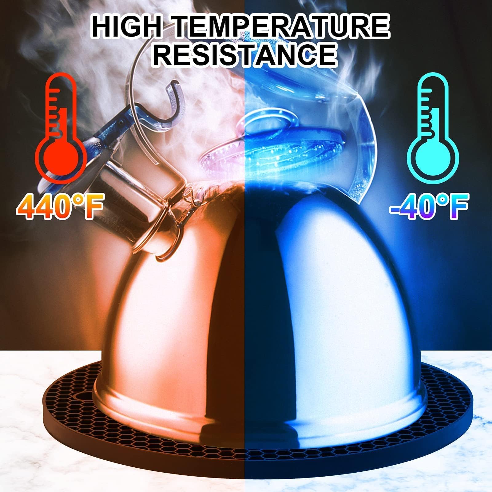 4Pcs Silicone Trivet Mats, Hot Pads For Kitchen, Silicone Trivet, Black Silicone Trivet Mats, Silicone Pot Holders, Silicone Mat