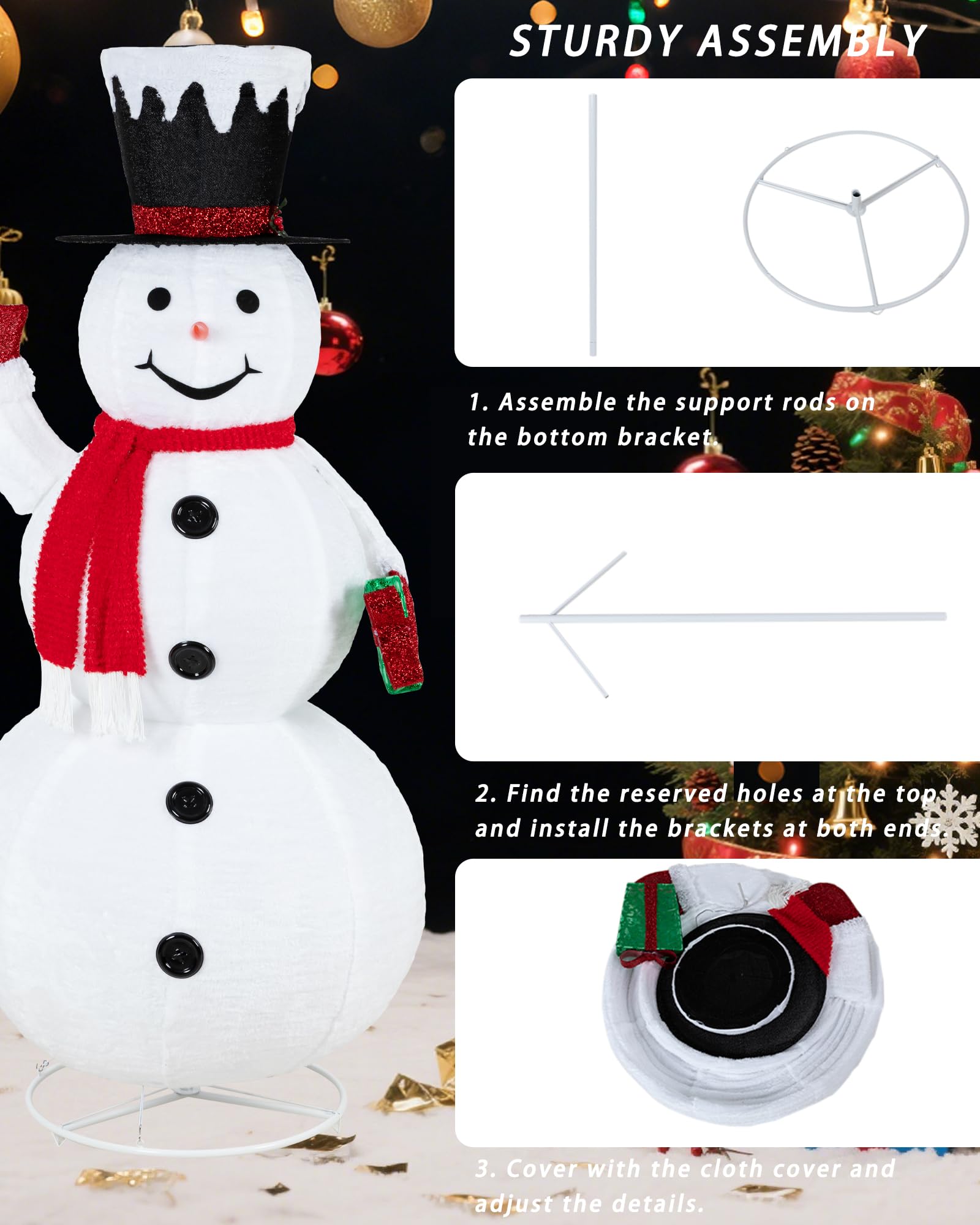 71 Christmas Outdoor Decoration Light up Snowman, Outside Christmas Decor with 200 LED Lights for Yard Patio Lawn Garden Party