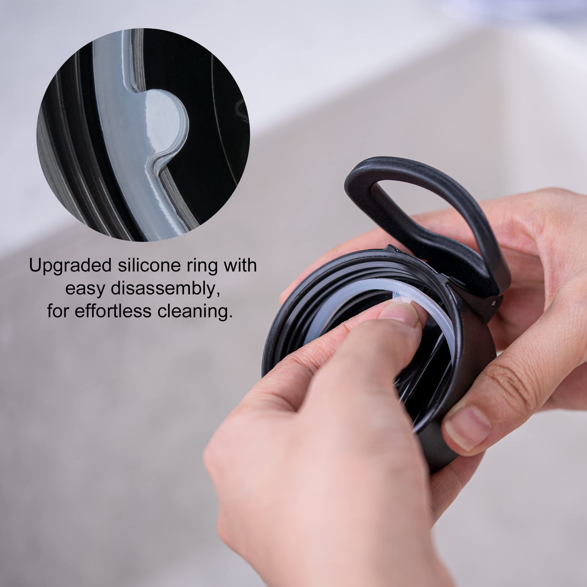 Koodee Water Bottle With Straw 16 Oz Stainless Steel Double Wall Vacuum Insulated Wide Mouth Water Bottle Flask With Leakproof S