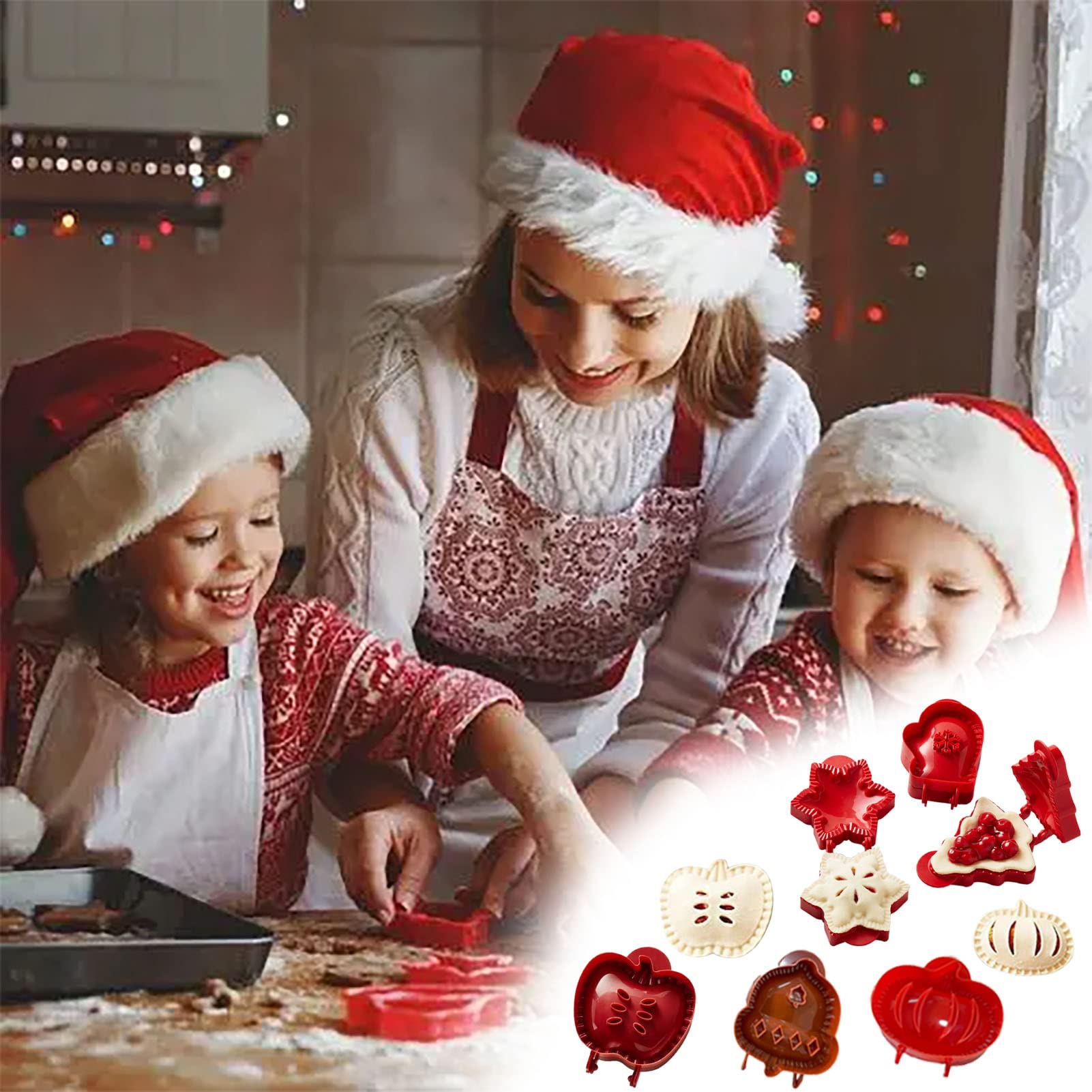 6Pcs Hand Pie Molds For Baking Mini Pie Maker For Christmas Party Baking Supplies Party Dough Presser Pocket Pie Molds