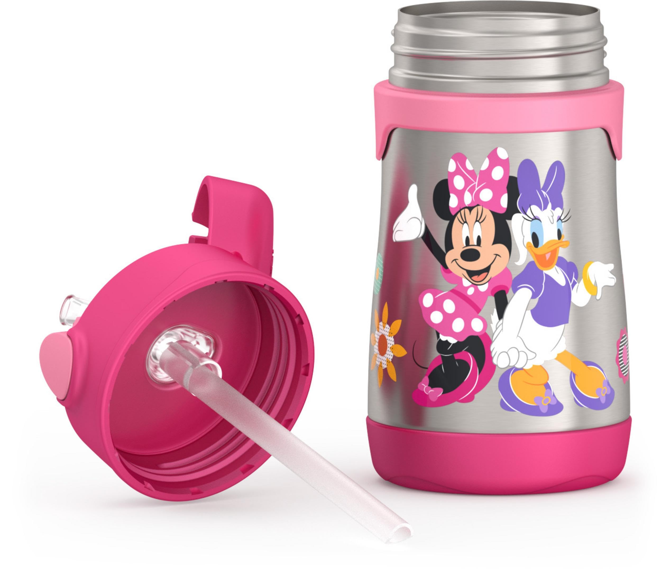 Thermos Vacuum Insulated Stainless Steel 10Oz Straw Bottle, Minnie Mouse