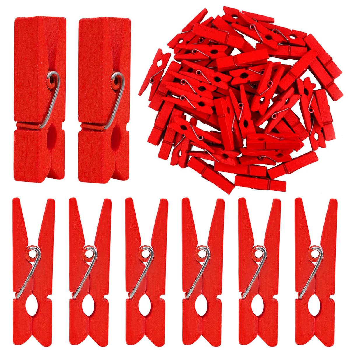 Jdesun 50pcs Wooden Photo Clips Natural Wooden Mini Laundry Pins Cloth ...