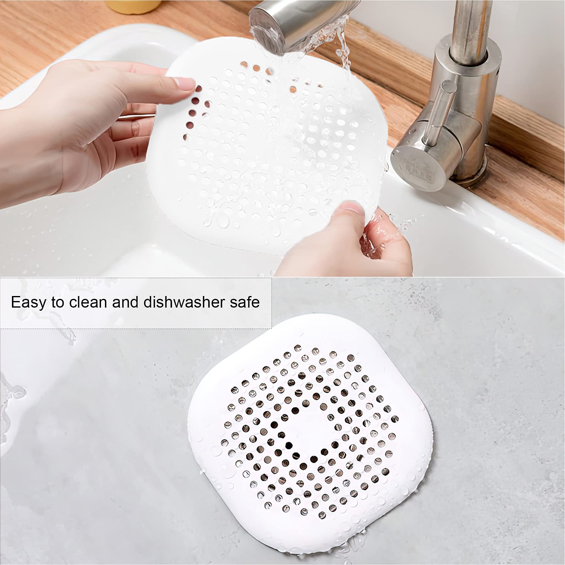 2 Pieces Shower Drain Hair Catcher Bathtub Stopper Home Drain Protectors Drain Cover With Sucker Water Trap Sink Cover For Bathr