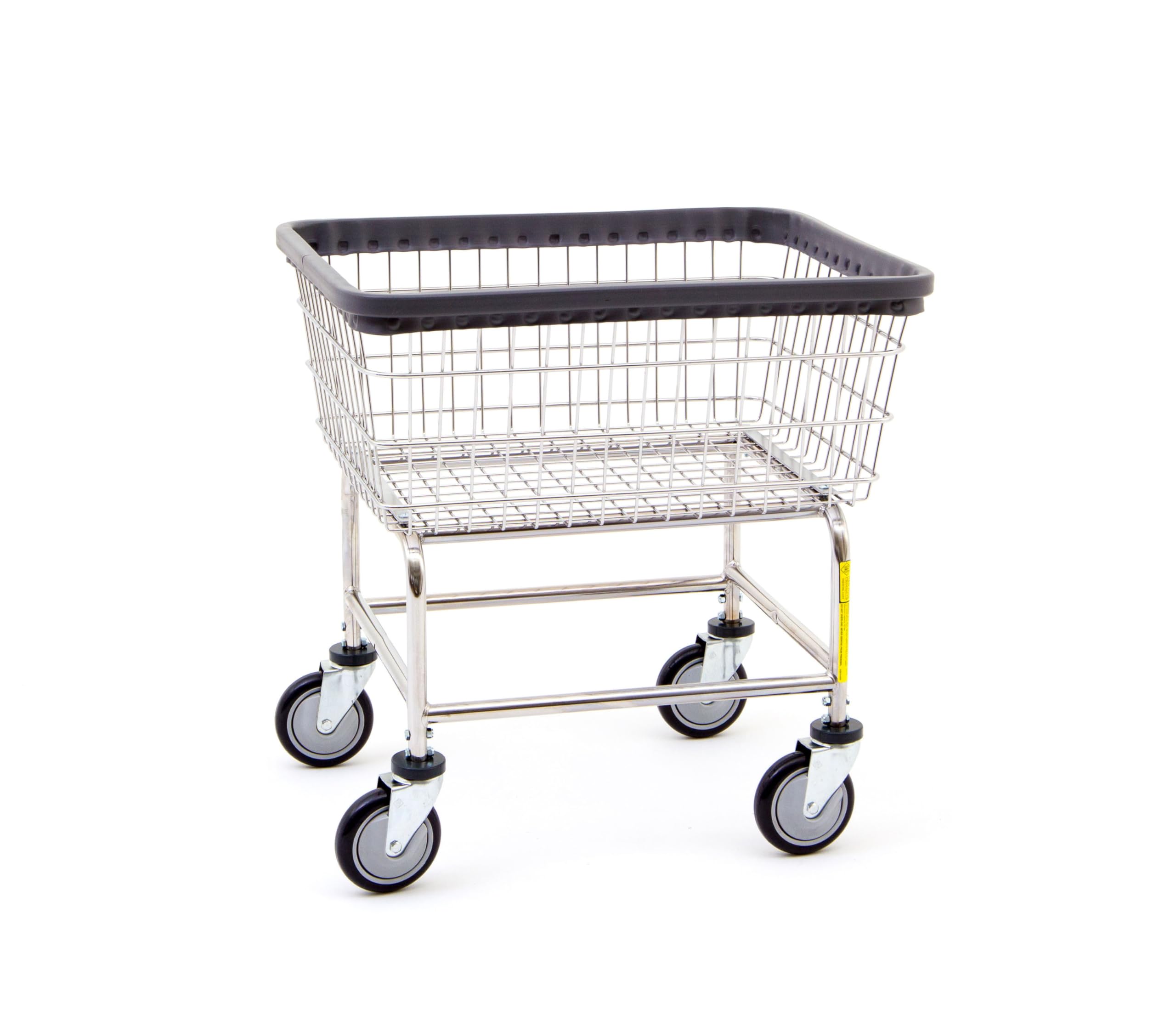 R&B Wire 100E Heavy Duty Wire Laundry Cart | 2.5 Bushel | Steel Frame with Chrome Finish | Commercial Laundry Basket | Industria