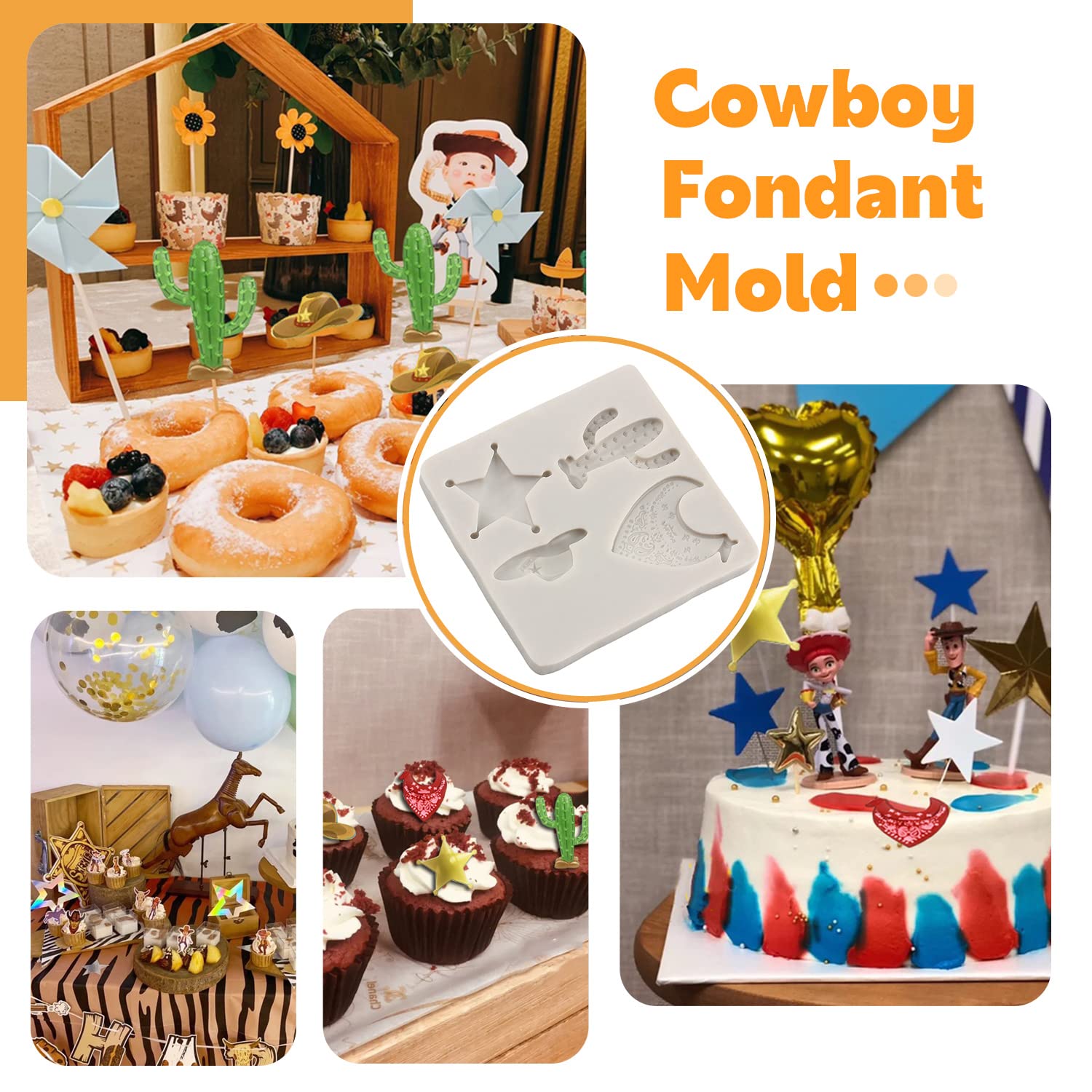 Sijiangmold Bull Head Silicone Molds Feather Arrow Boot Horseshoe Hoof Fondant Mold Shoe Chocolate Mold For Cake Decorating Cupc