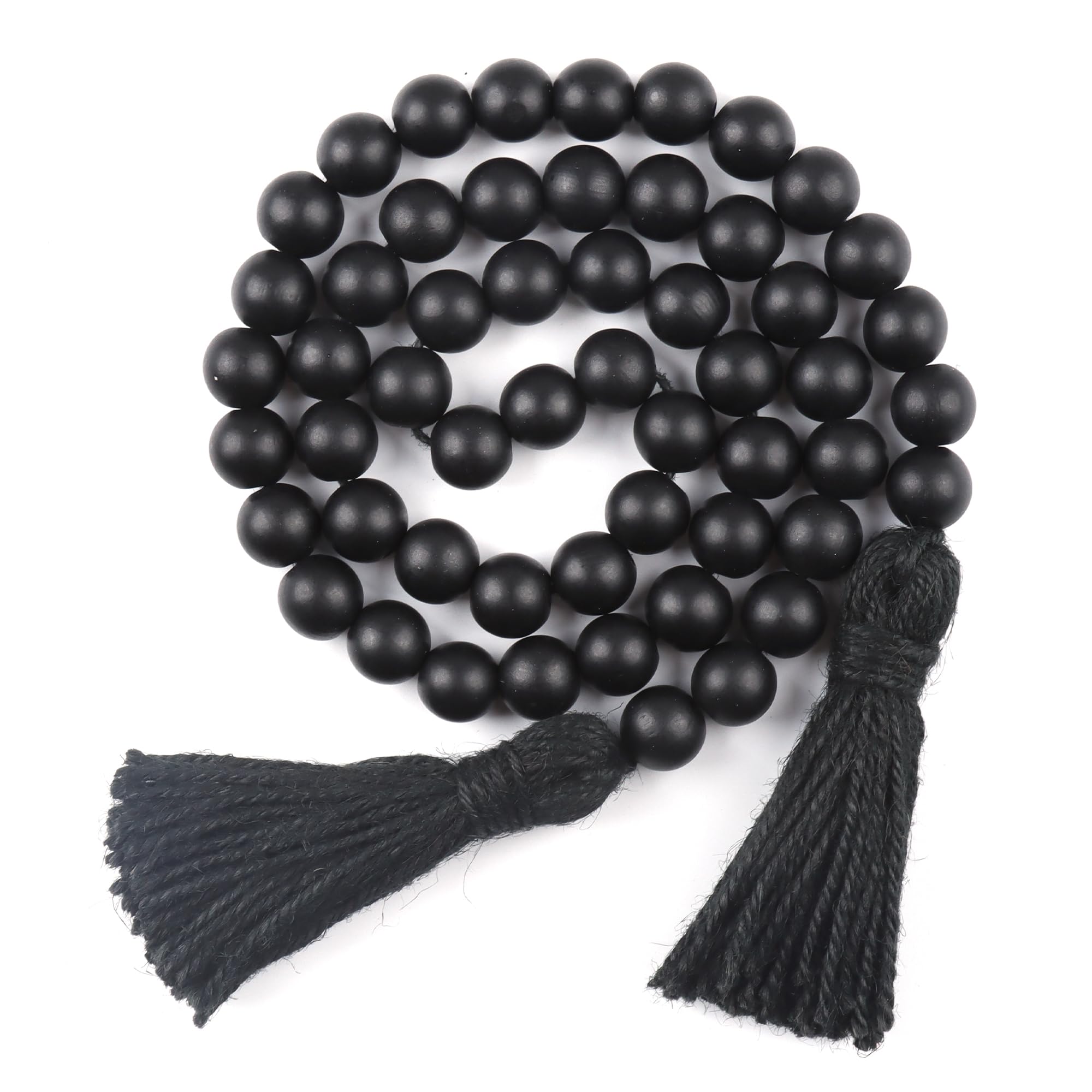 RAMIRABI Wood Beads Garland with Tassels Farmhouse Beads Rustic Prayer Beads Boho Beads for Boho Home Decor,Wall Hanging Decorat