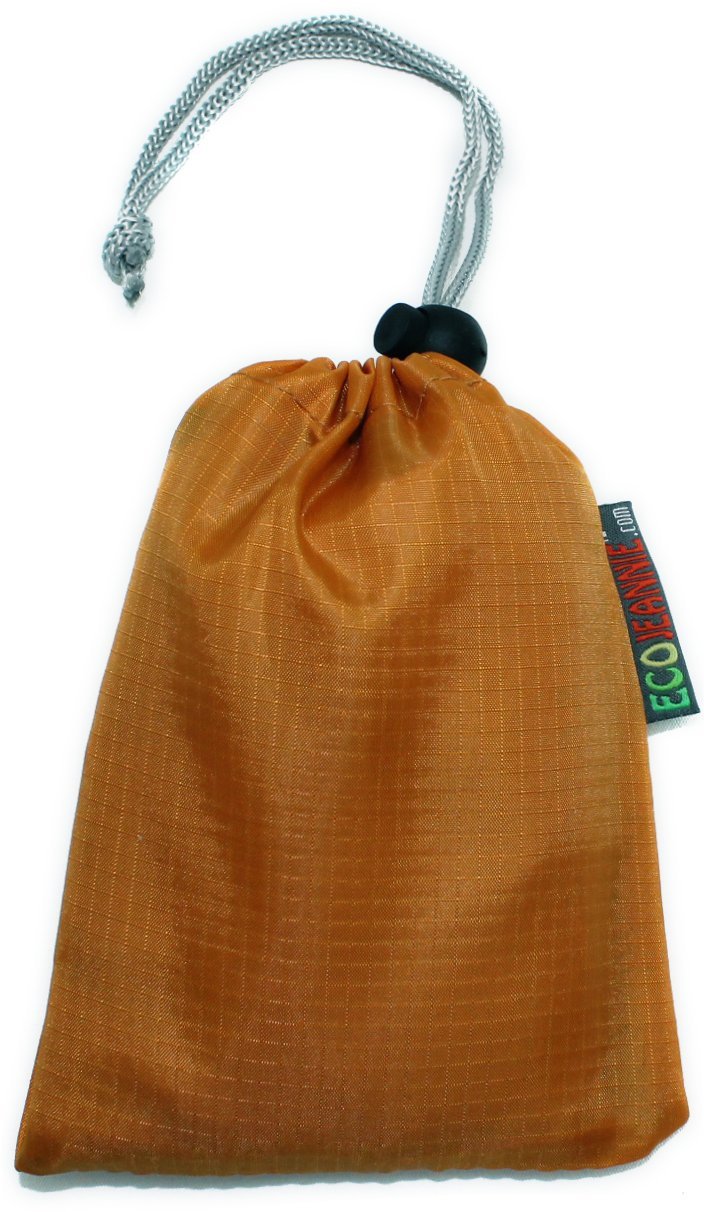 Ecojeannie 1 Pack Ripstop Nylon Foldable Reusable Bag Grocery Shopping Bag Built-In Pouch, Rb0006 (Mustard)