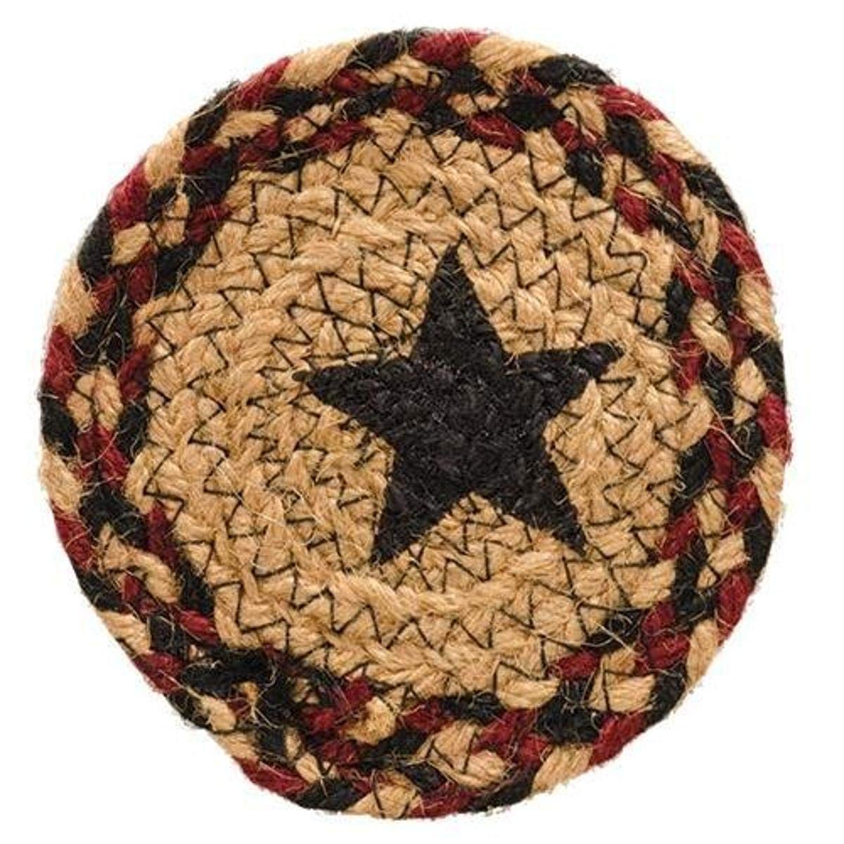 Cwi Gifts 4/Set, Blackberry Star Braided Coasters, Multicolored