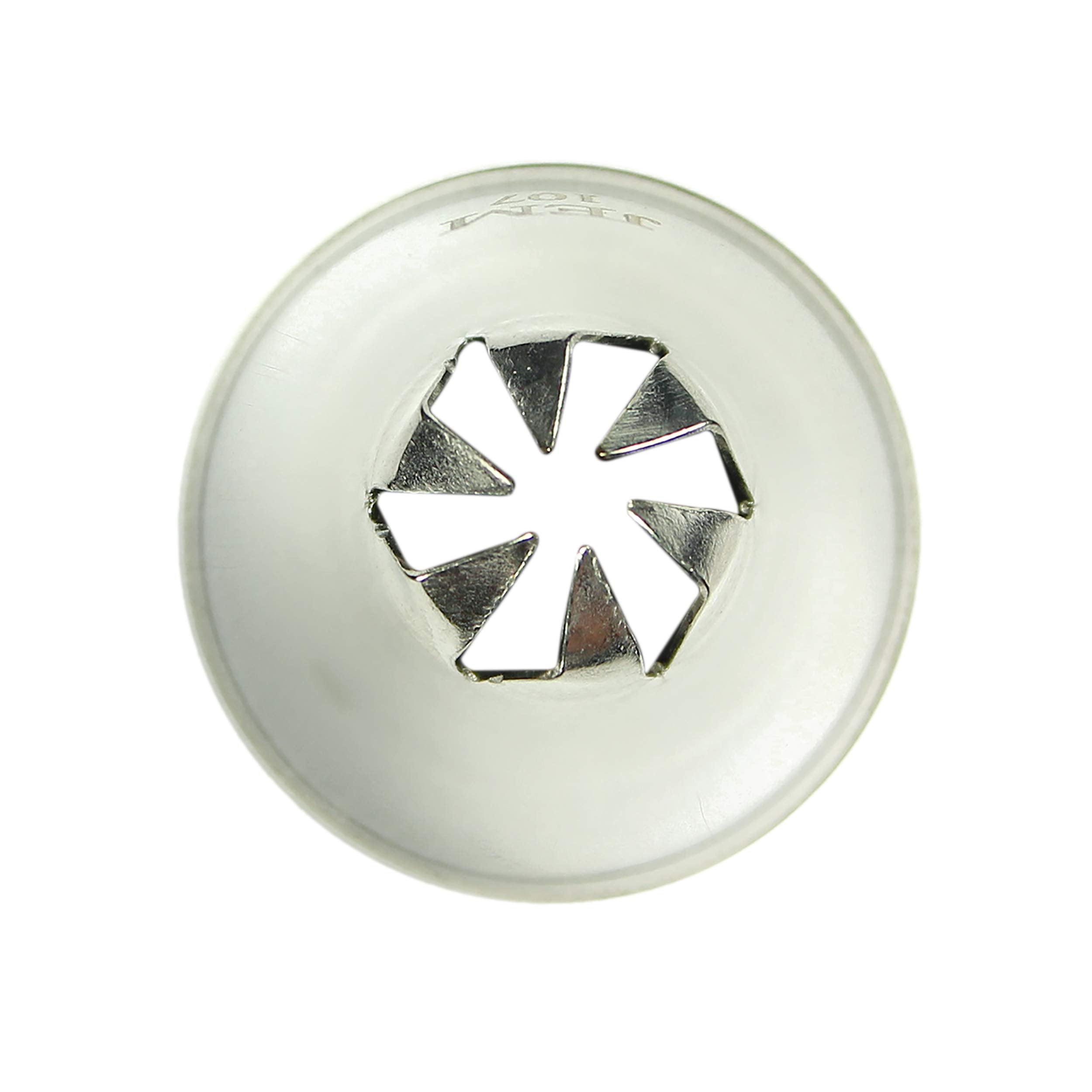 Jem Enterprises Drop Flower Piping Nozzle Cake Decorating Tip #107, Standard, Silver