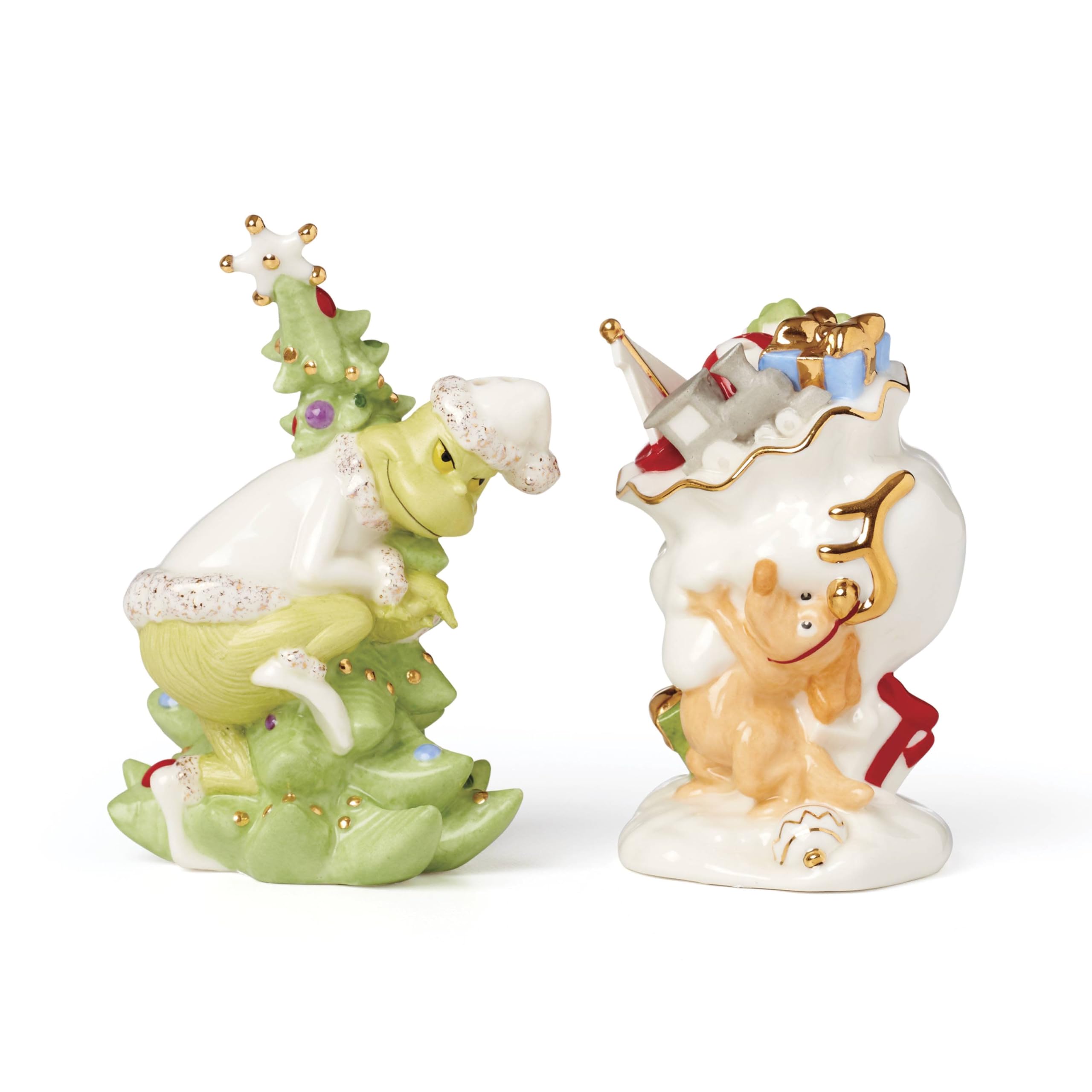 Lenox 896340 Merry Grinchmas Salt & Pepper Set, 2-Piece, Green, Christmas & Holiday Hosting