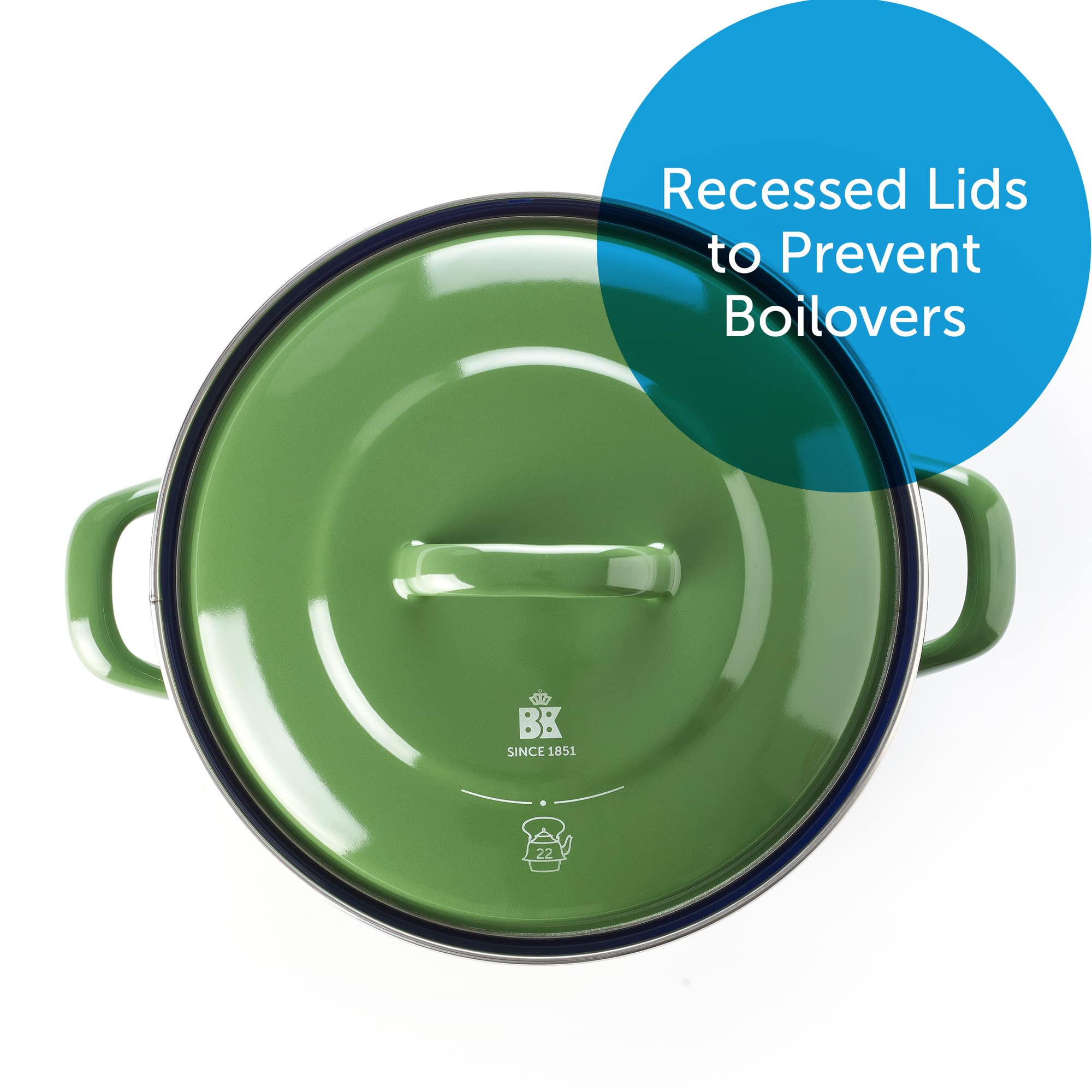 Bk Indigo 26Cm/5.2 Litre Round Casserole, Green