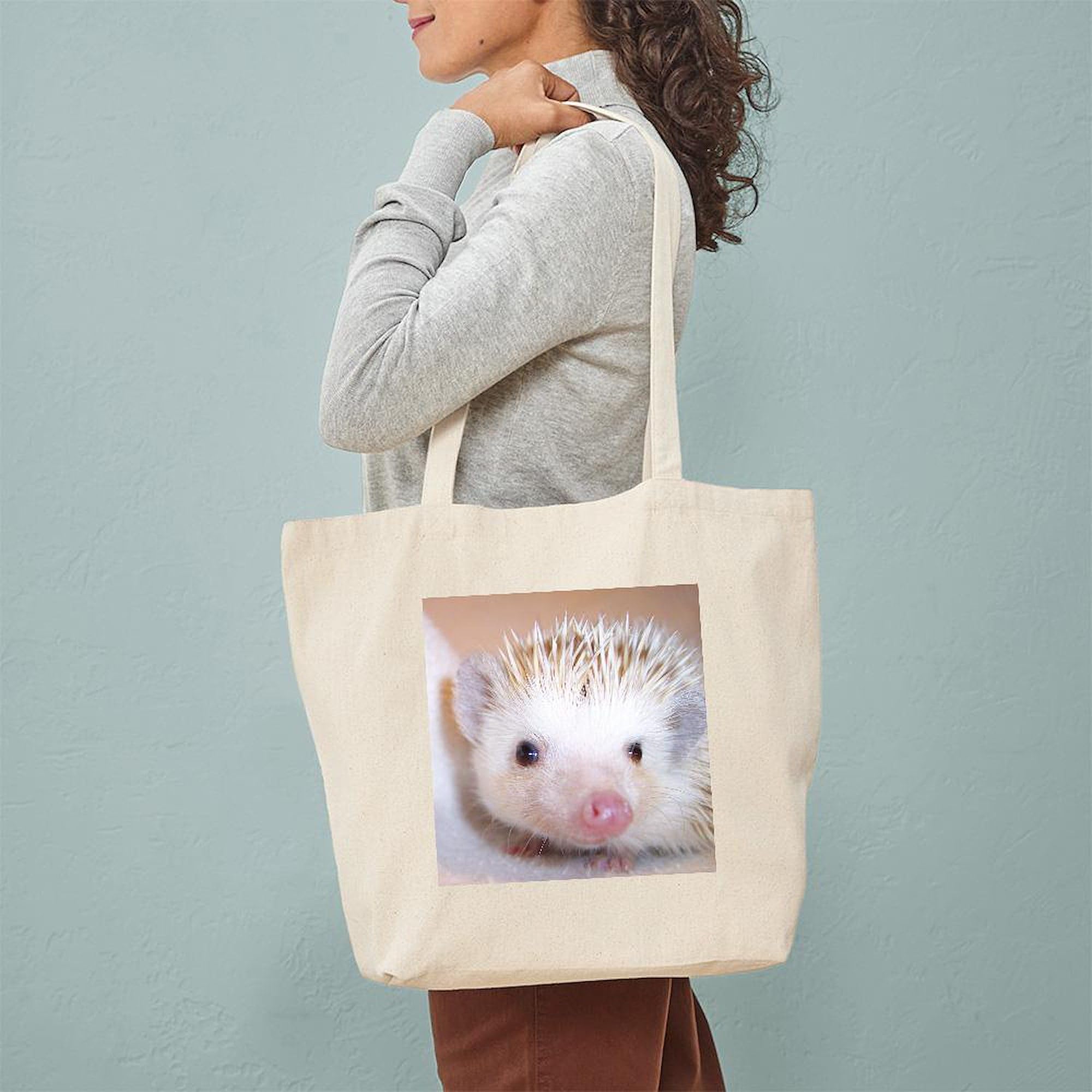 Cafepress Hedgehog Close Up Tote Bag Natural Canvas Tote Bag, Reusable Shopping Bag