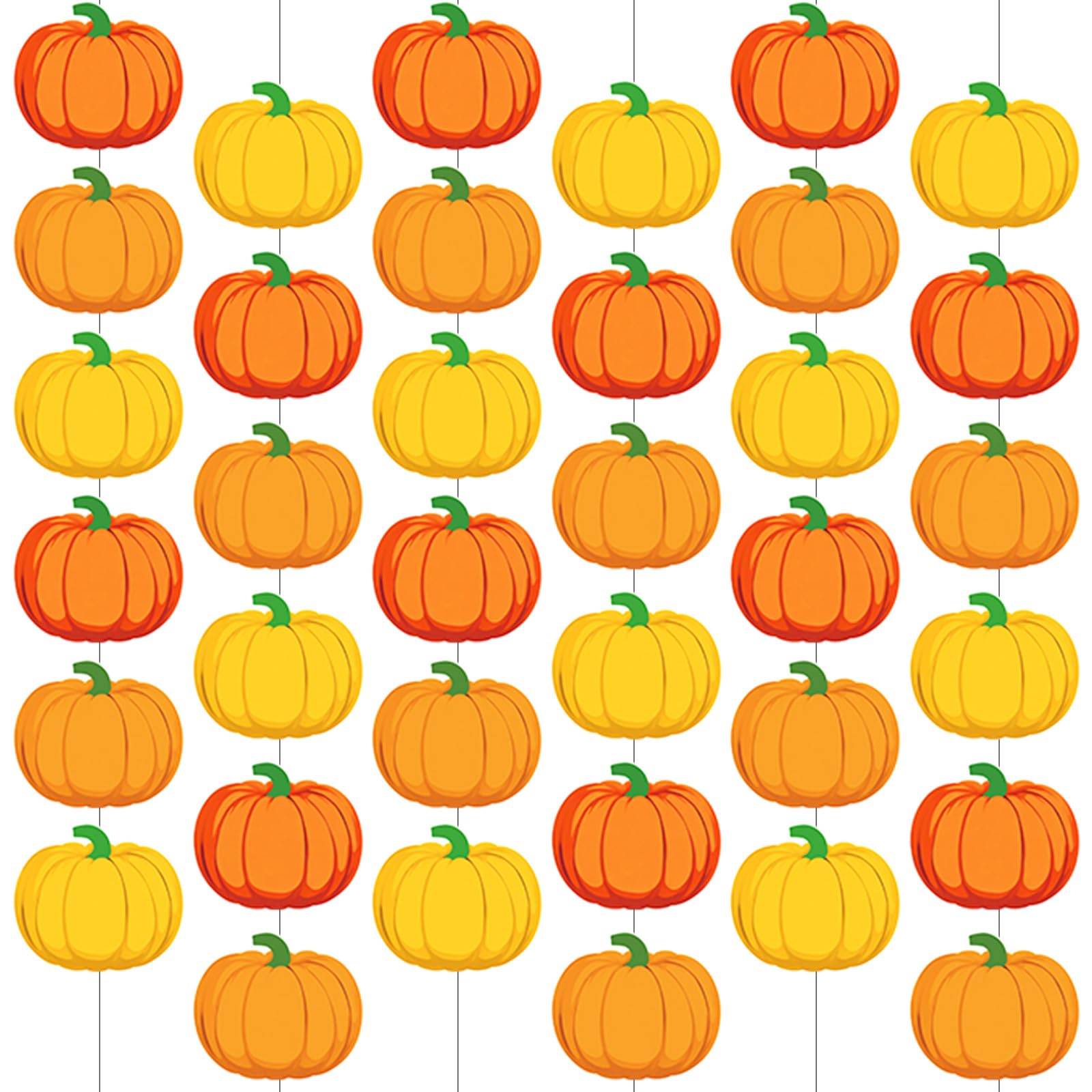 VitalCozy 24 Pack Thanksgiving Party Paper Hanging Decorations Pumpkin Garland Banner Pumpkin Streamers Backdrop Autumn Harvest 