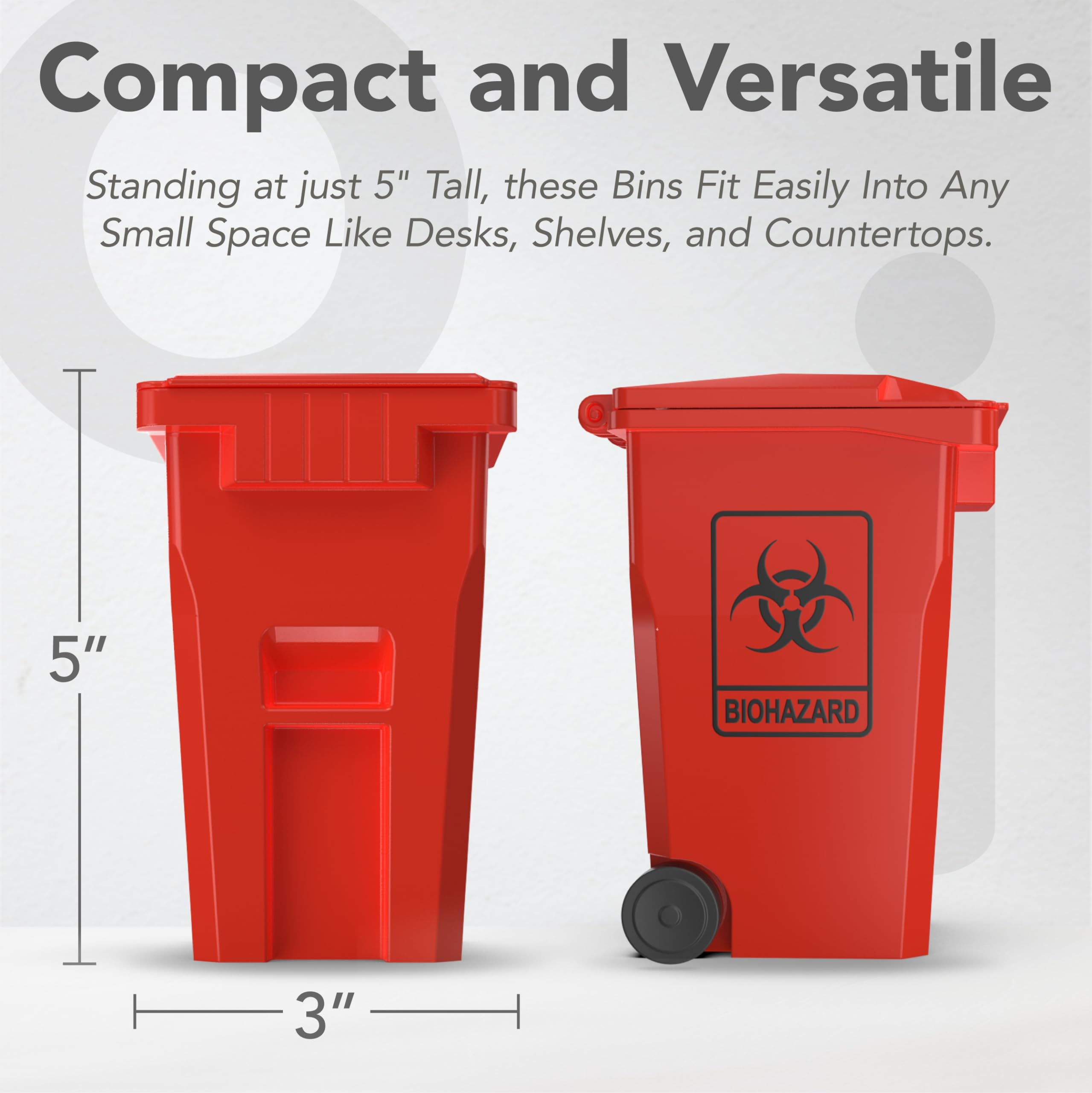 Wiosi Mini Garbage Trash Pen Holder For Desk And Tiny Recycle Bin Pencil Holder Red & Yellow, Pack Of 2 - Storage For Pencil & P