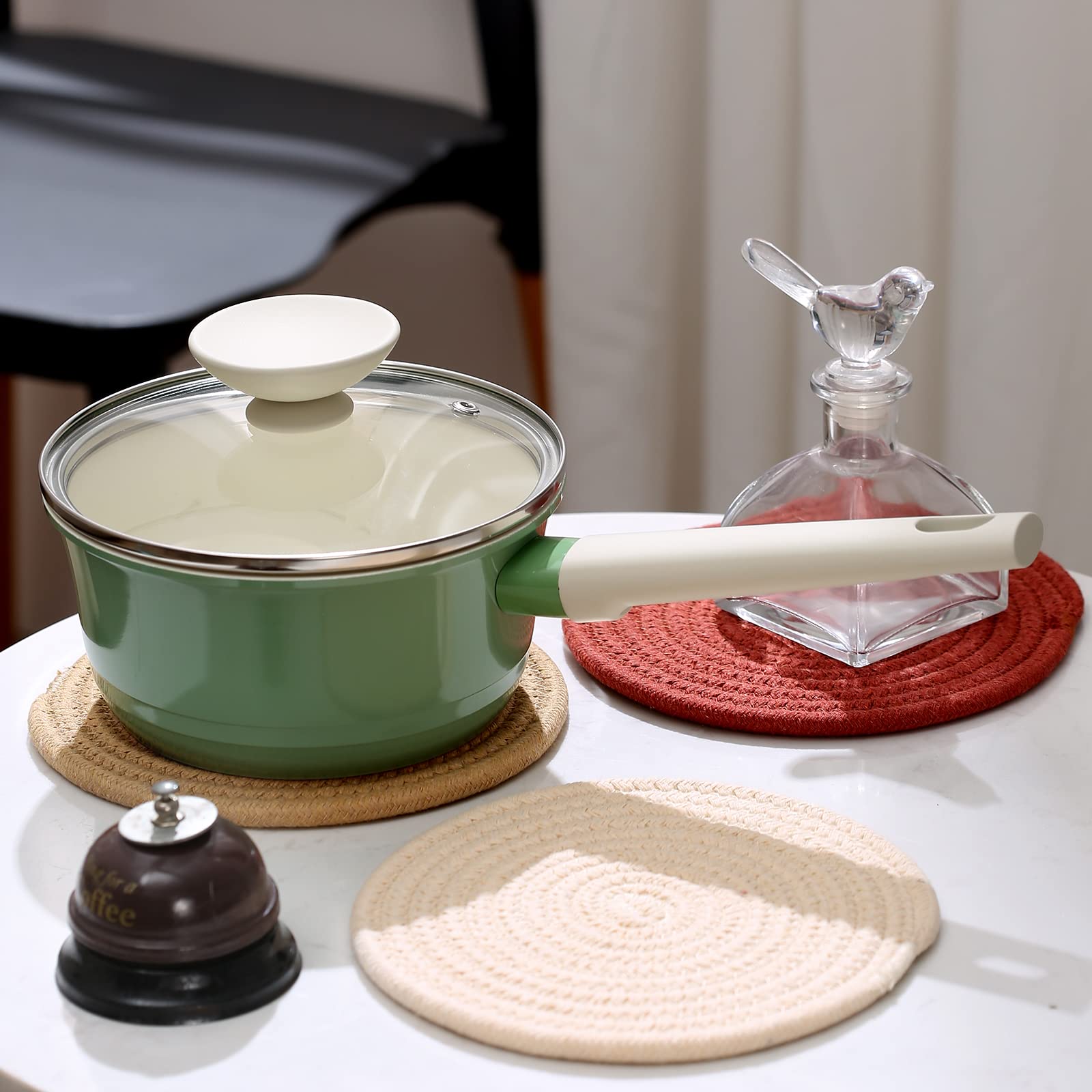 Trivets For Hot Dishes 7.5'', Hot Pads Kitchen, Contton Pot Holders, Trivets For Hot Pots & Pans, Woven Cloth Hot Mats For Kitch