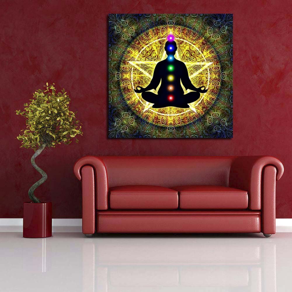 Pitaara Box Meditation D2 | Peel & Stick Vinyl Wall Sticker For Bedroom & Living Room | 18 X 18 Inch (46 X 46 Cms)