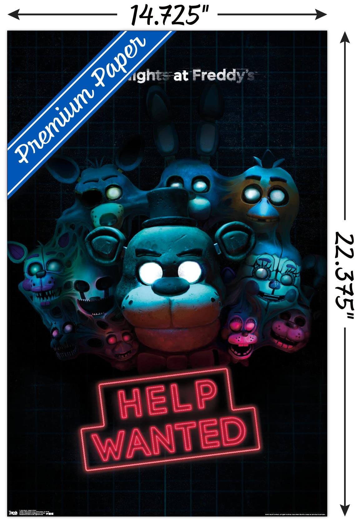 Trends International Five Nights At Freddy'S - Help Wanted Wall Poster, 14.725'' X 22.375'', Premium Unframed Version