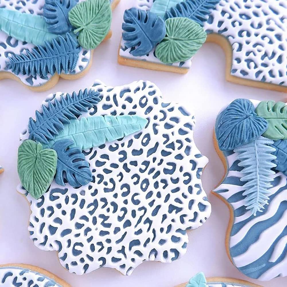 3 Pack Fan Leaf Silicone Mold, Tropical Leaves Mold Fan Palm Leaf Mold Monstera Leaf Chocolate Fondant Mold For Chocolate Candy